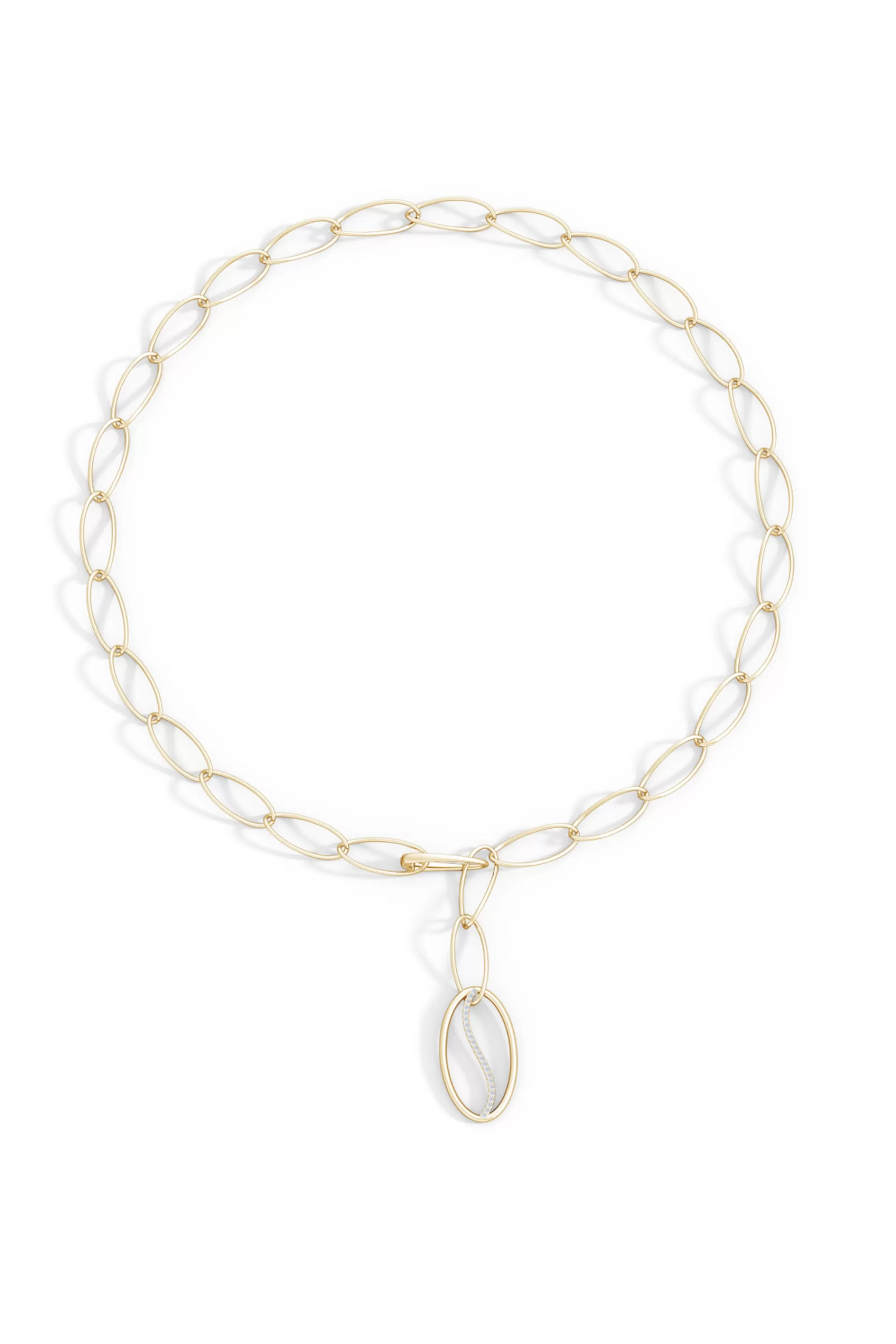 Natori Necklaces | Shangri-La<Shangri-La Elliptical Yin-Yang 14K Gold And Diamond Y Necklace 14K Yellow Gold