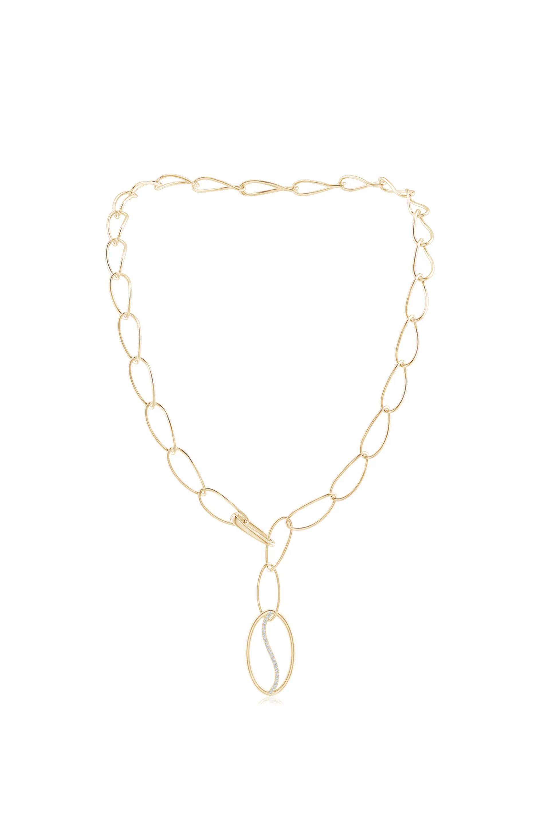 Natori Necklaces | Shangri-La<Shangri-La Elliptical Yin-Yang 14K Gold And Diamond Y Necklace 14K Yellow Gold