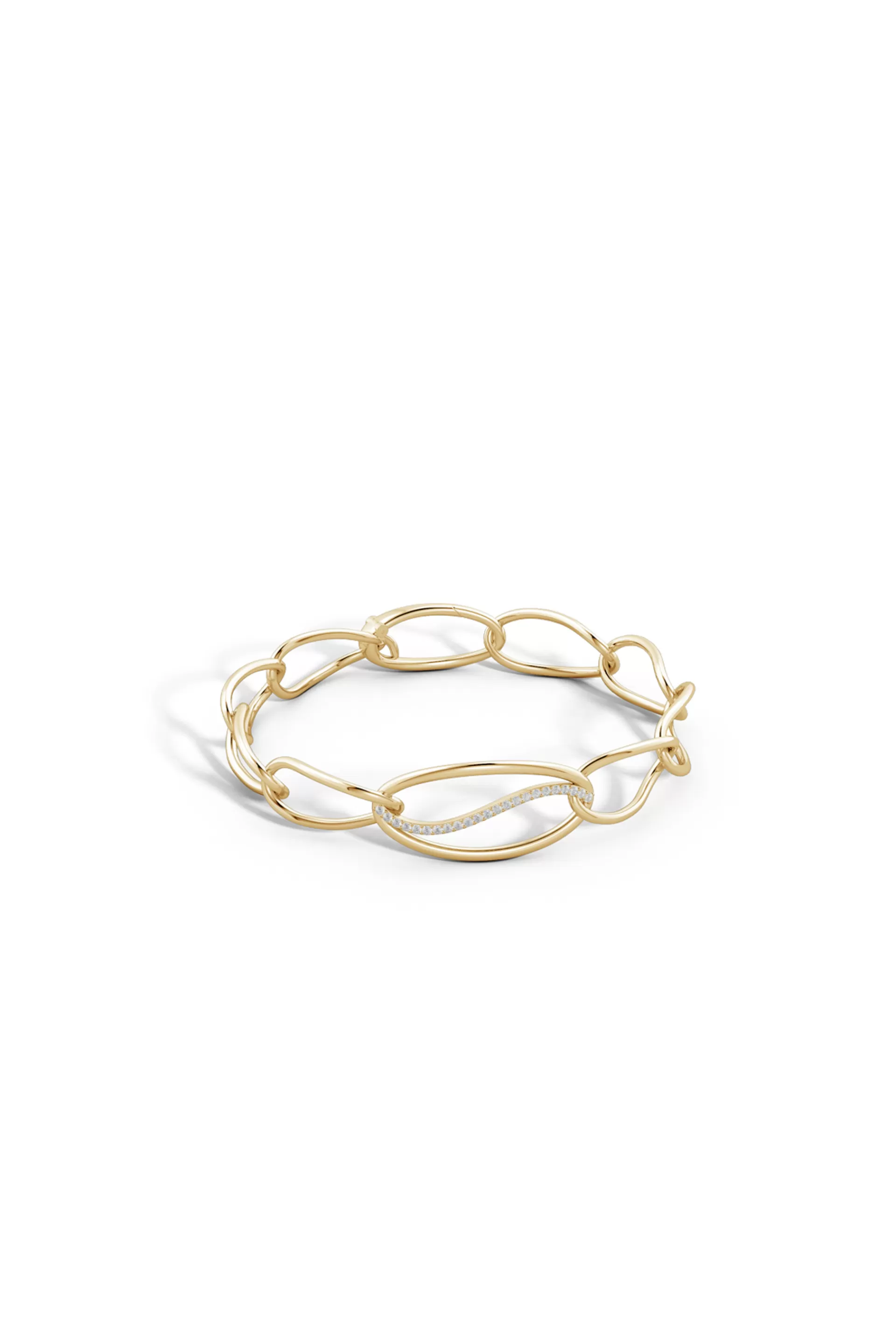 Natori Bracelets | Shangri-La<Shangri-La Elliptical Yin-Yang 14K Gold And Diamond Link Bracelet 14K Yellow Gold