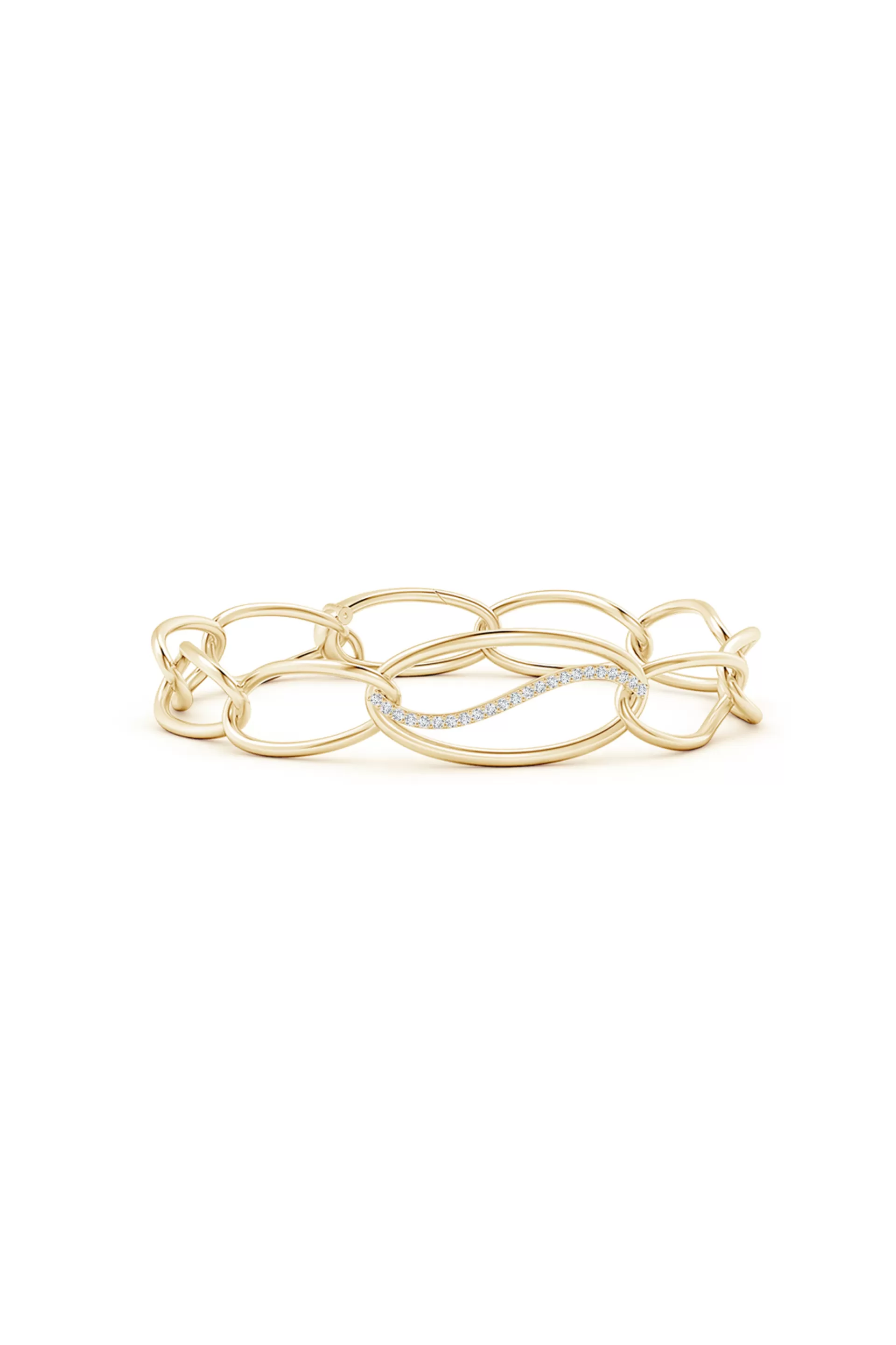 Natori Bracelets | Shangri-La<Shangri-La Elliptical Yin-Yang 14K Gold And Diamond Link Bracelet 14K Yellow Gold