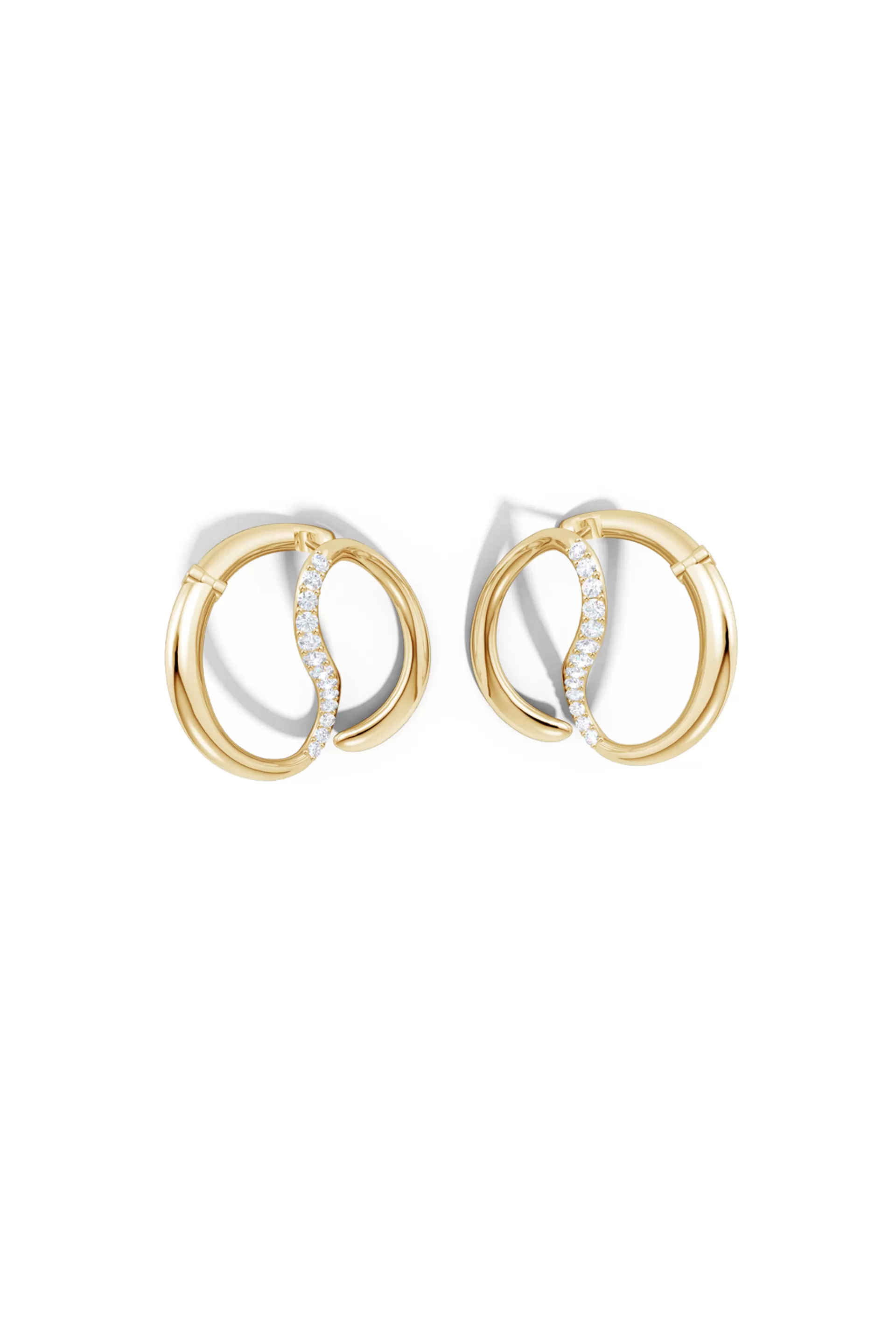 Natori Earrings | Shangri-La<Shangri-La Yin-Yang 14K Gold And Diamond Large Button Stud Earrings
