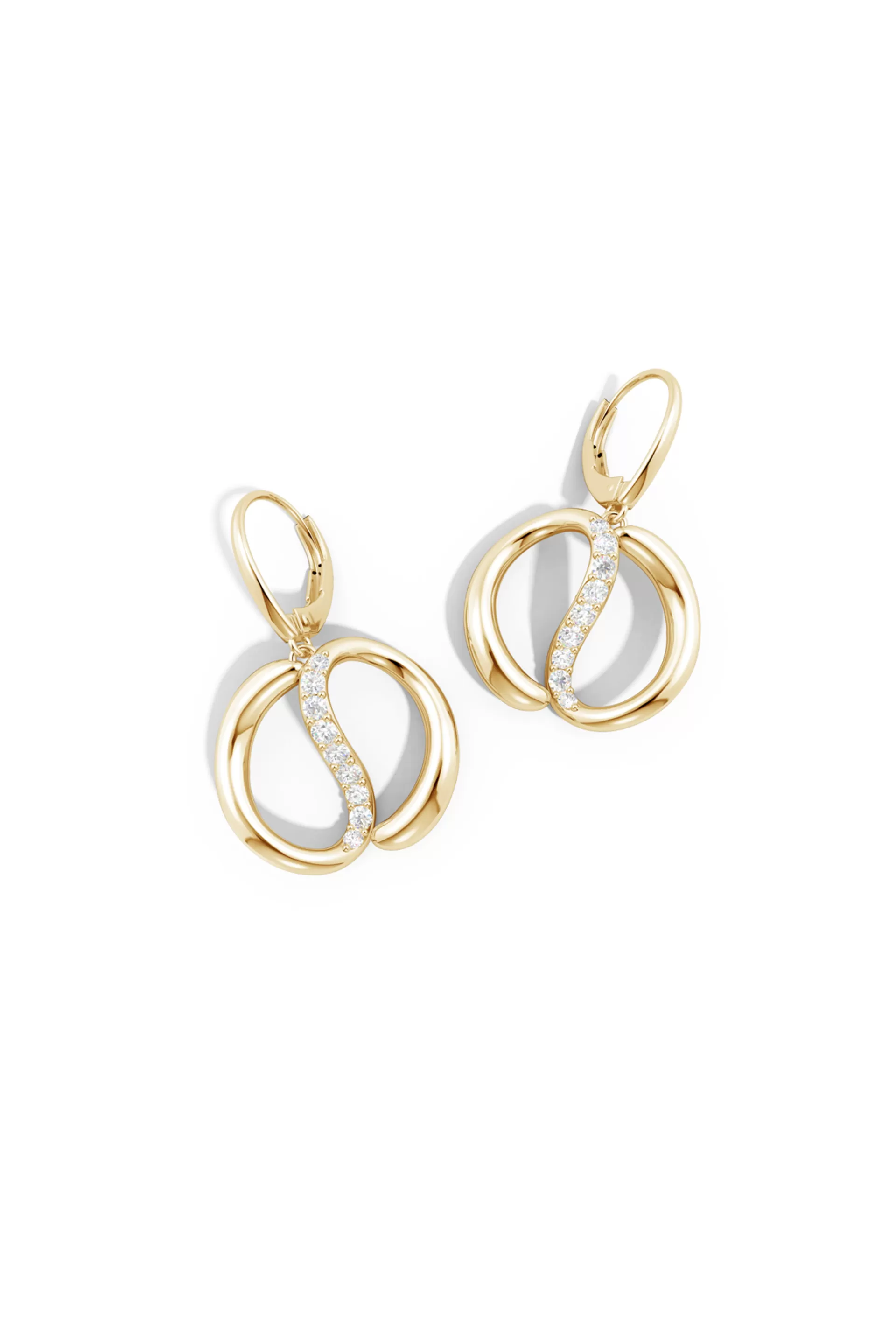 Natori Earrings | Shangri-La<Shangri-La Yin-Yang 14K Gold And Diamond Dangle Earrings 14K Yellow Gold