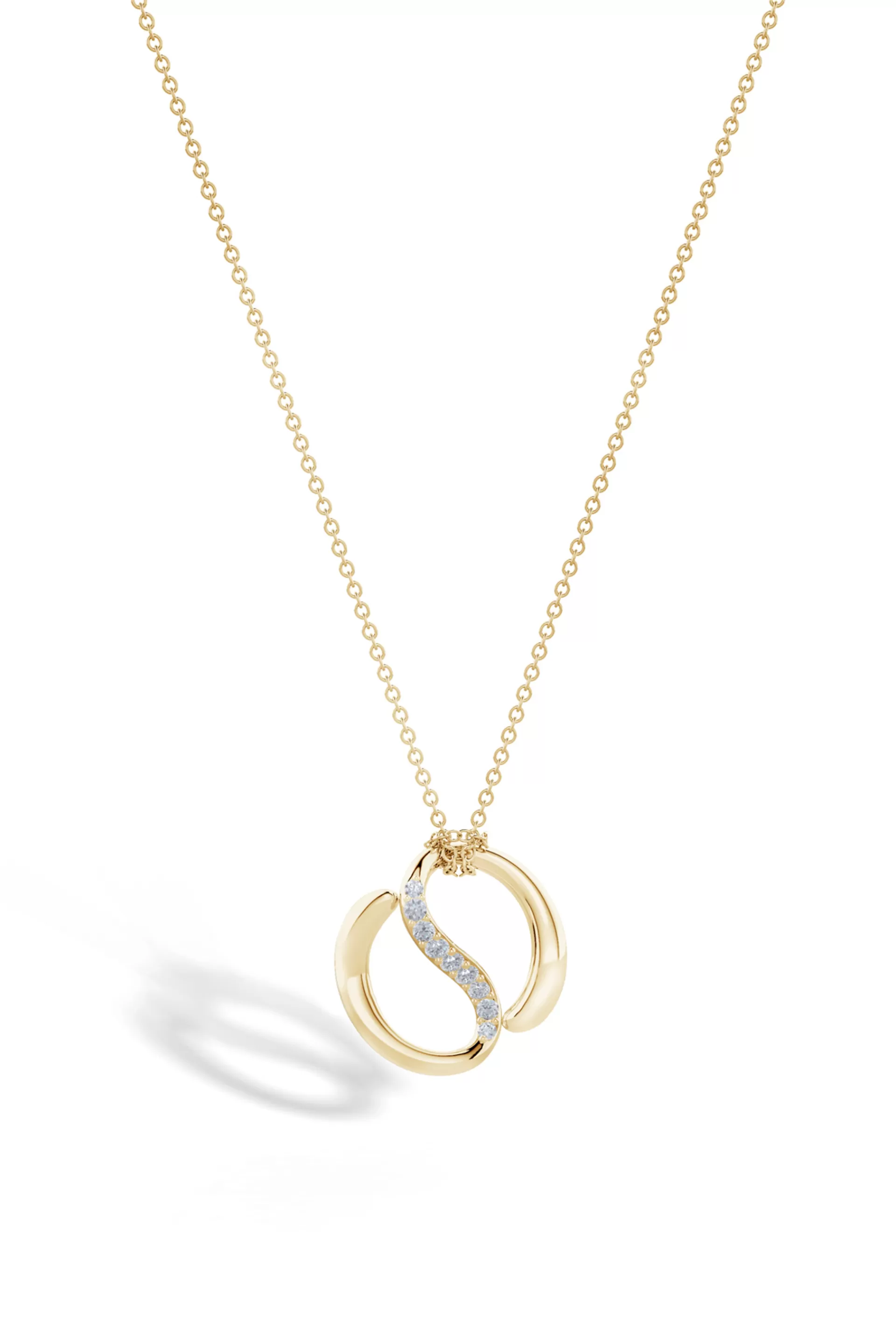 Natori Necklaces | Shangri-La<Shangri-La Yin-Yang 14K Gold And Diamond Knot Chain Pendant Necklace 14K Yellow Gold
