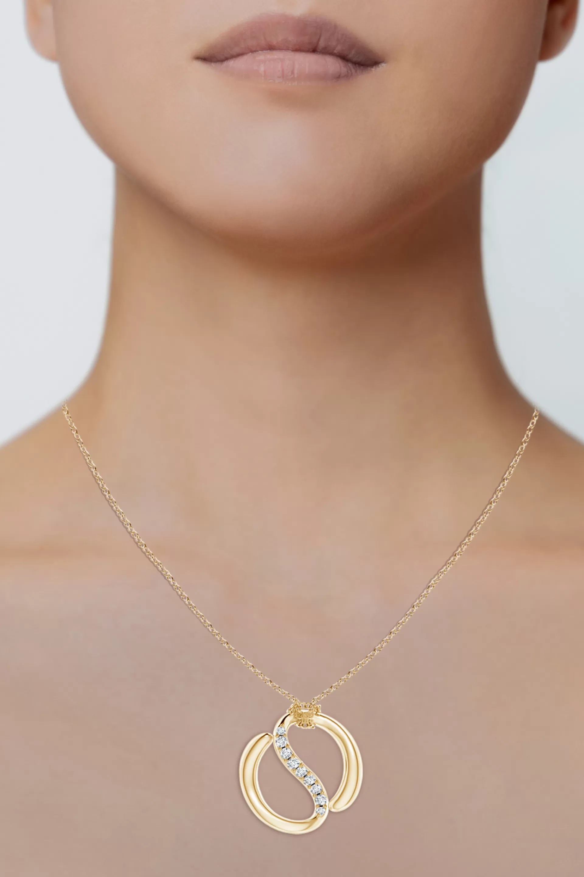Natori Necklaces | Shangri-La<Shangri-La Yin-Yang 14K Gold And Diamond Knot Chain Pendant Necklace 14K Yellow Gold