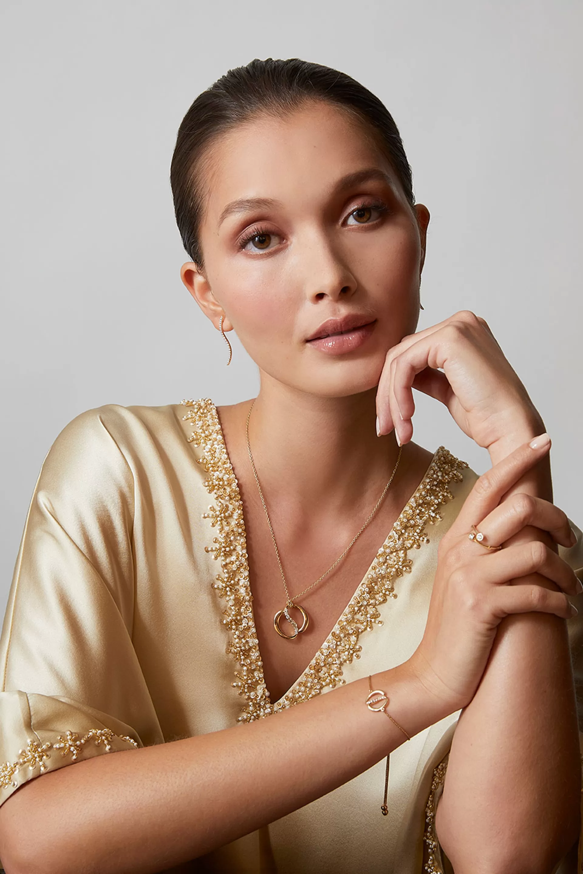 Natori Necklaces | Shangri-La<Shangri-La Yin-Yang 14K Gold And Diamond Knot Chain Pendant Necklace 14K Yellow Gold