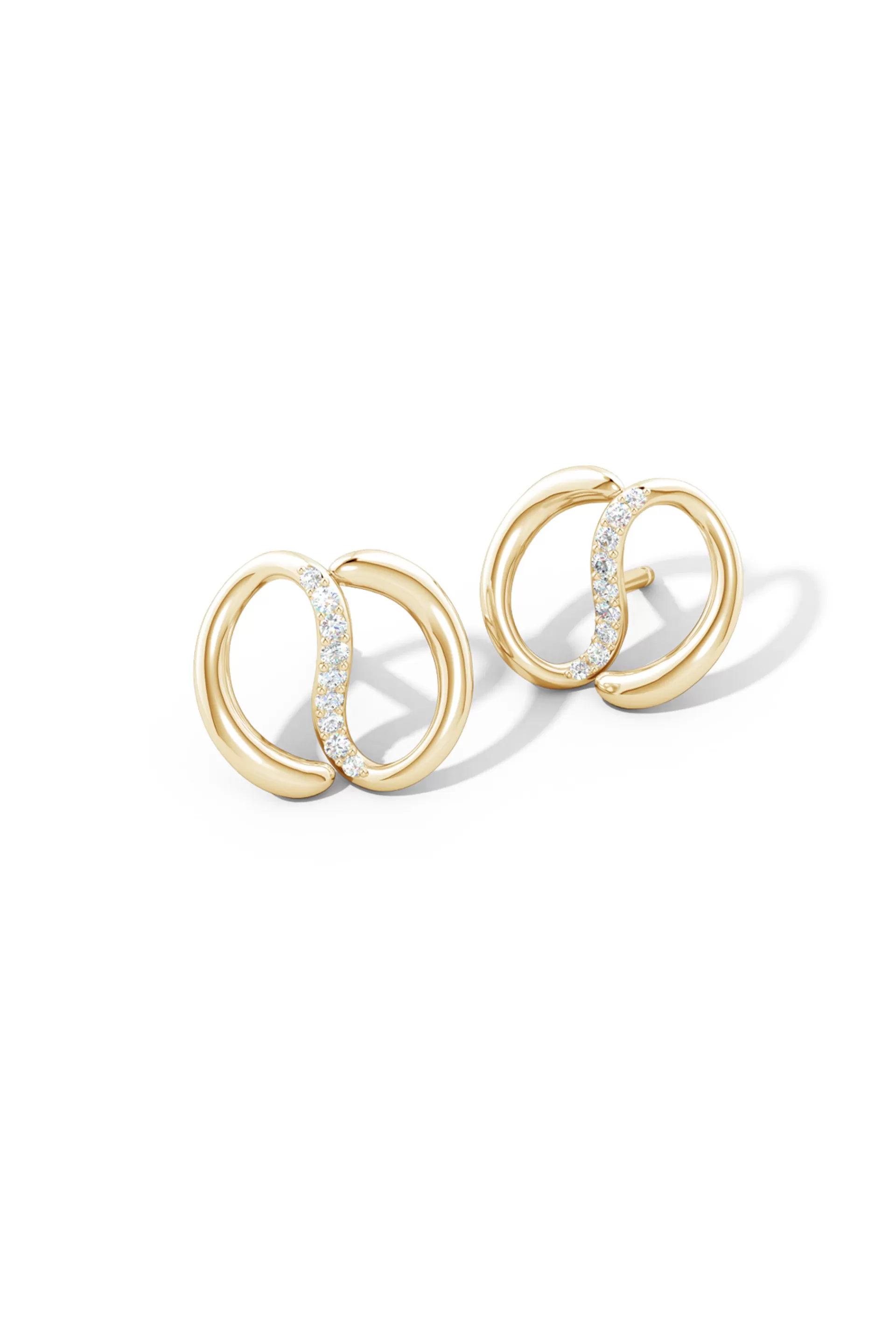 Natori Earrings | Shangri-La<Shangri-La Yin-Yang 14K Gold Diamond Stud Earrings 14K Yellow Gold