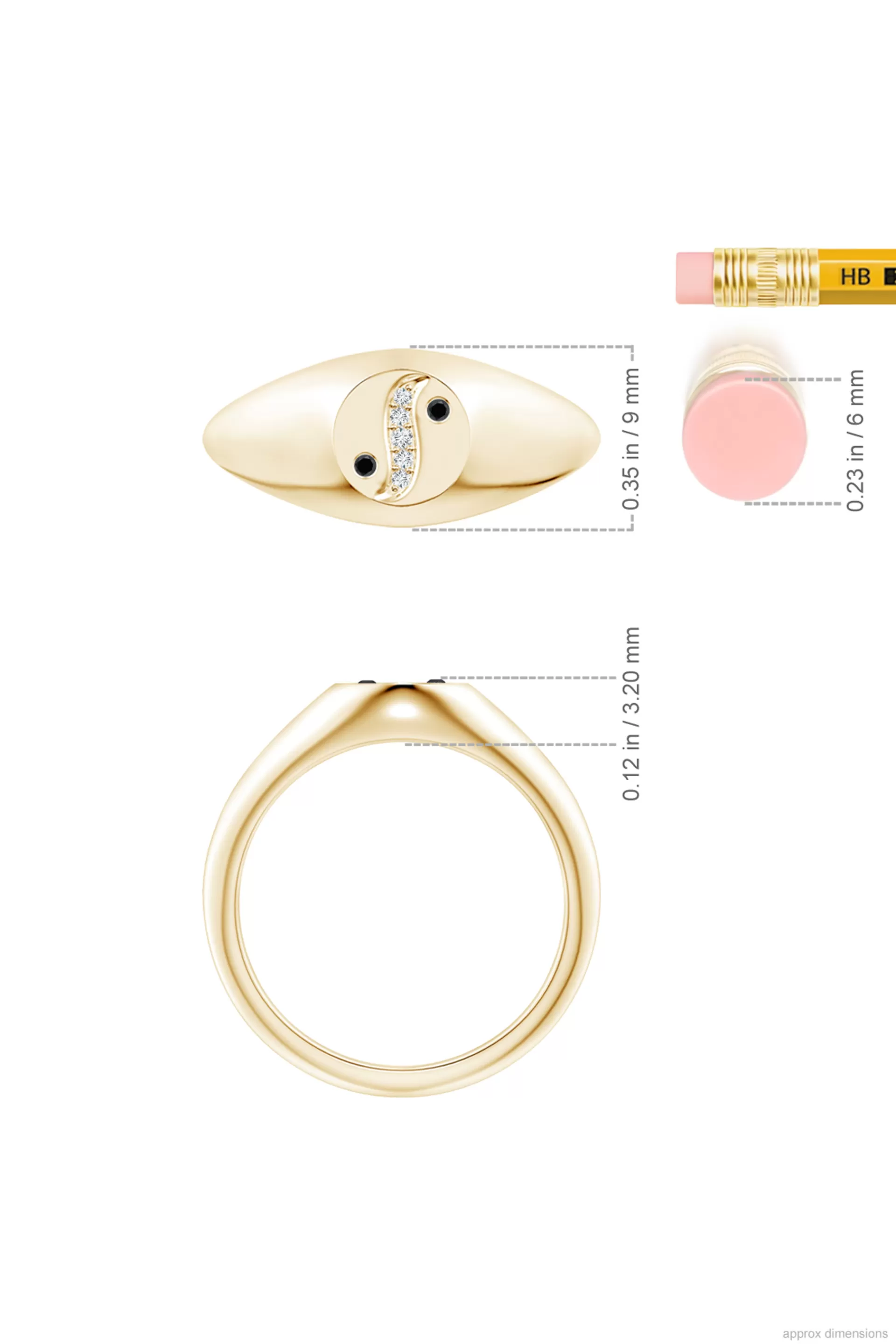 Natori Rings | Shangri-La<Shangri-La Yin-Yang 14K Gold With Black & White Diamond Signet Ring 14K Yellow Gold
