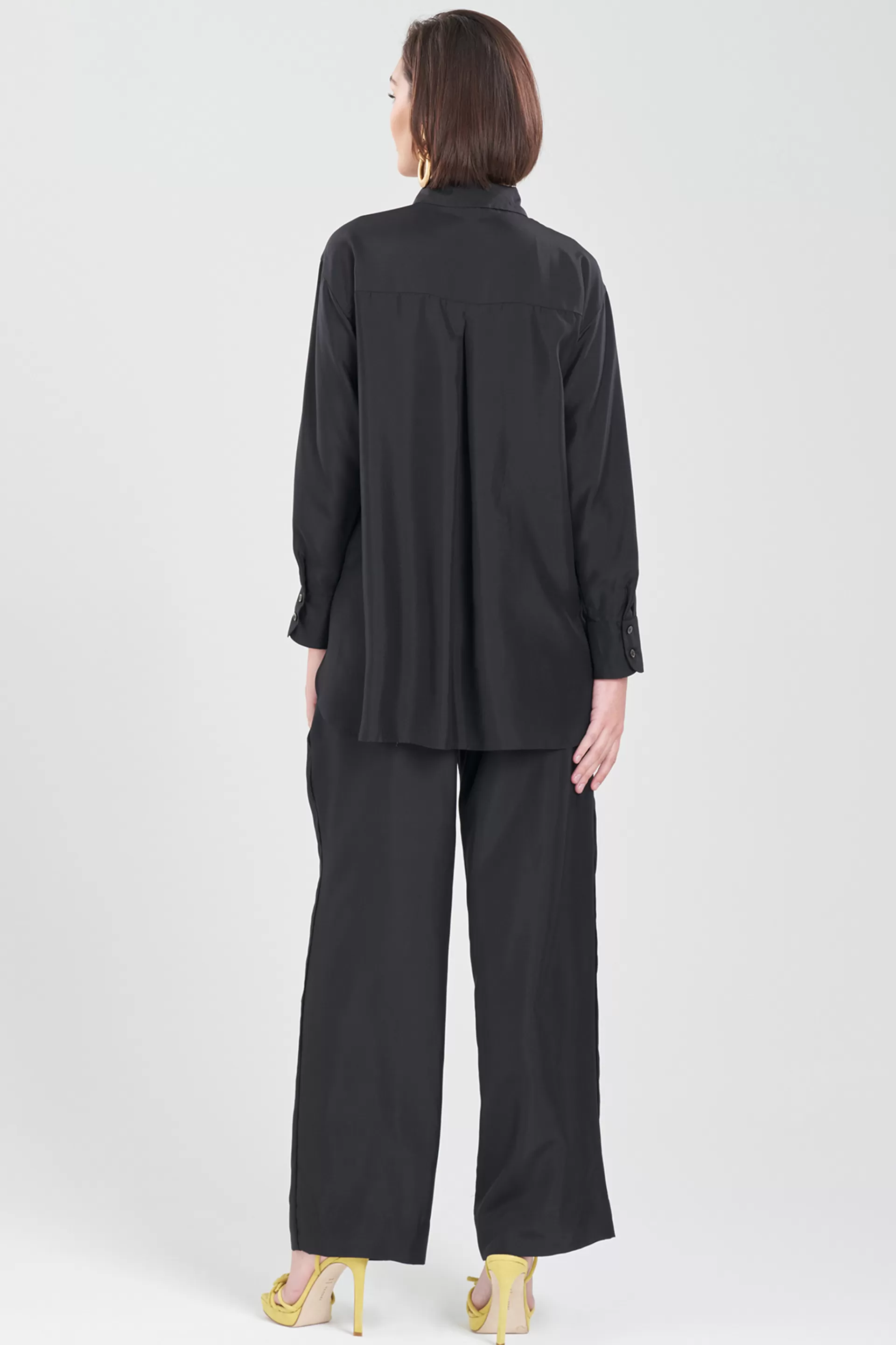 Natori Pants, Skirts & Shorts<Shinjo Habotai Embroidered Silk Pants Black