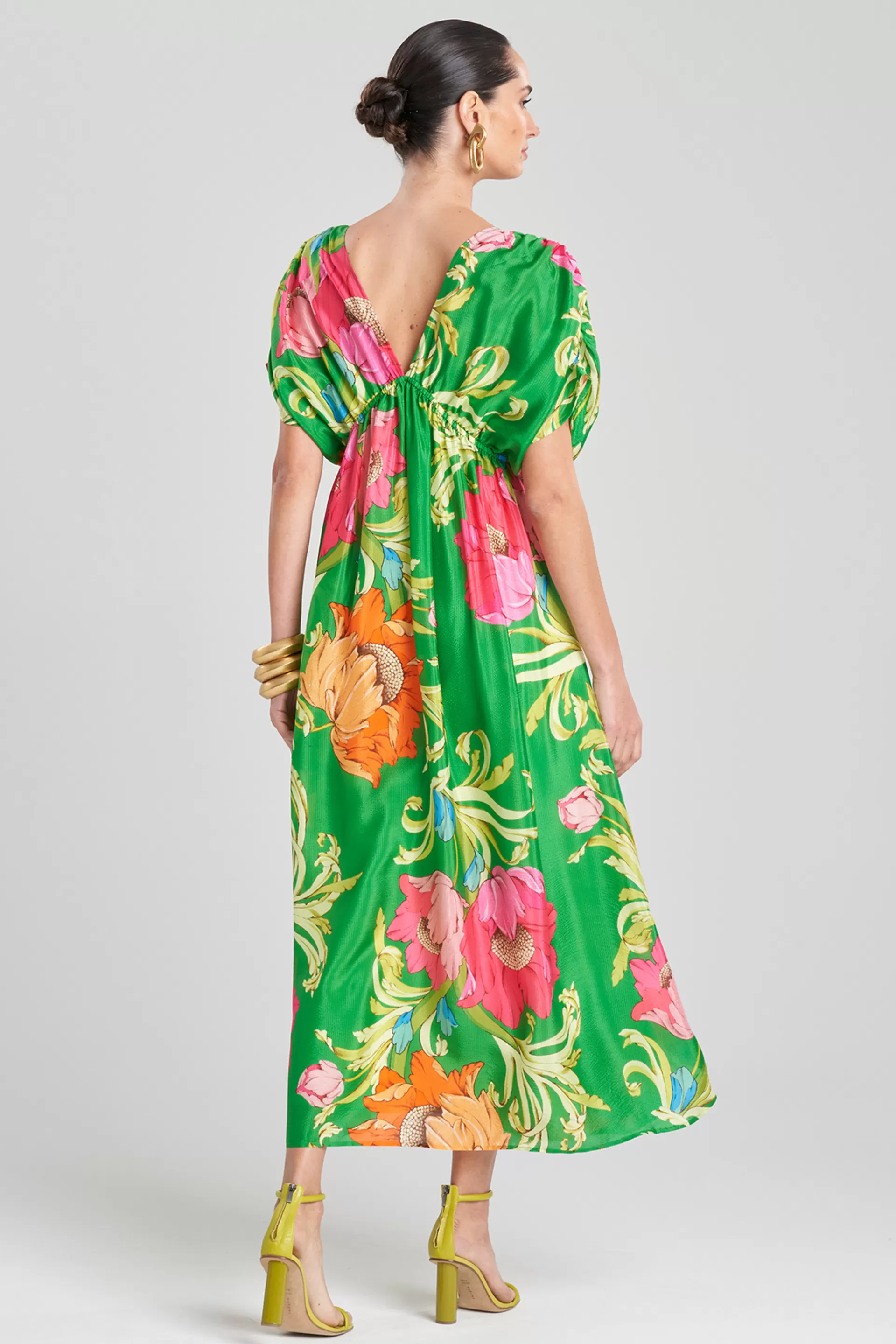 Natori Dresses | Wedding Guest Dresses<Shinjo Obi Silk Kimono Dress Green Multi