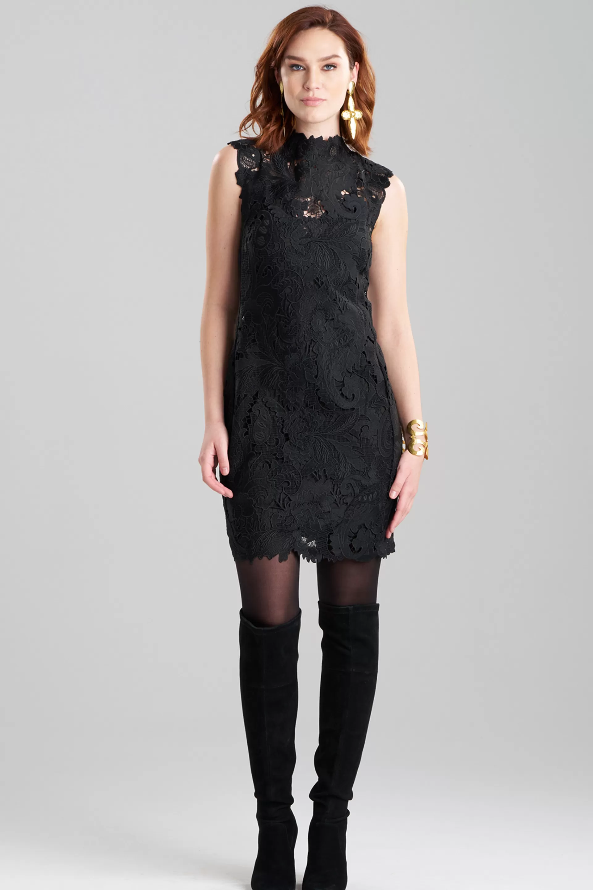 Natori Dresses<Shinrin Lace Sheath Dress Black