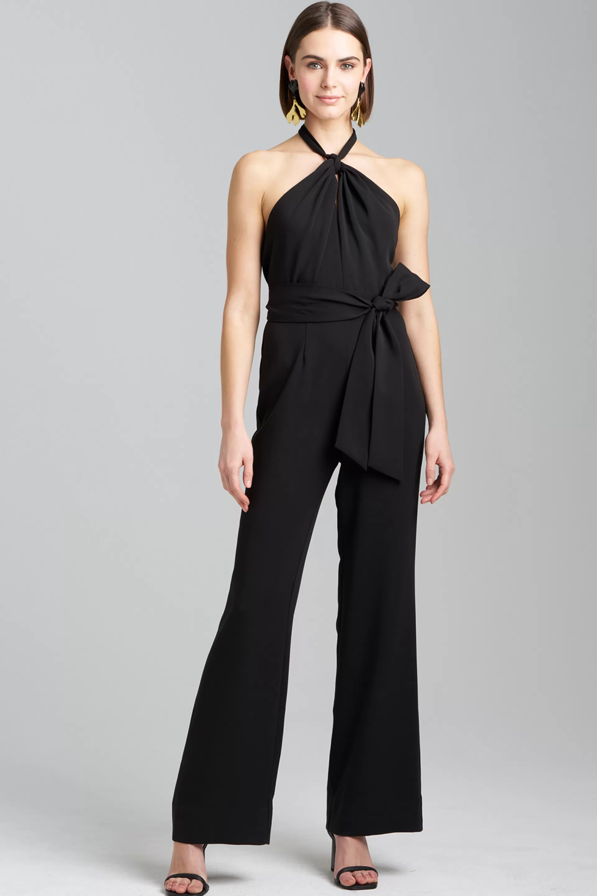 Natori Jumpsuits<Solid Crepe Halter Jumpsuit Black