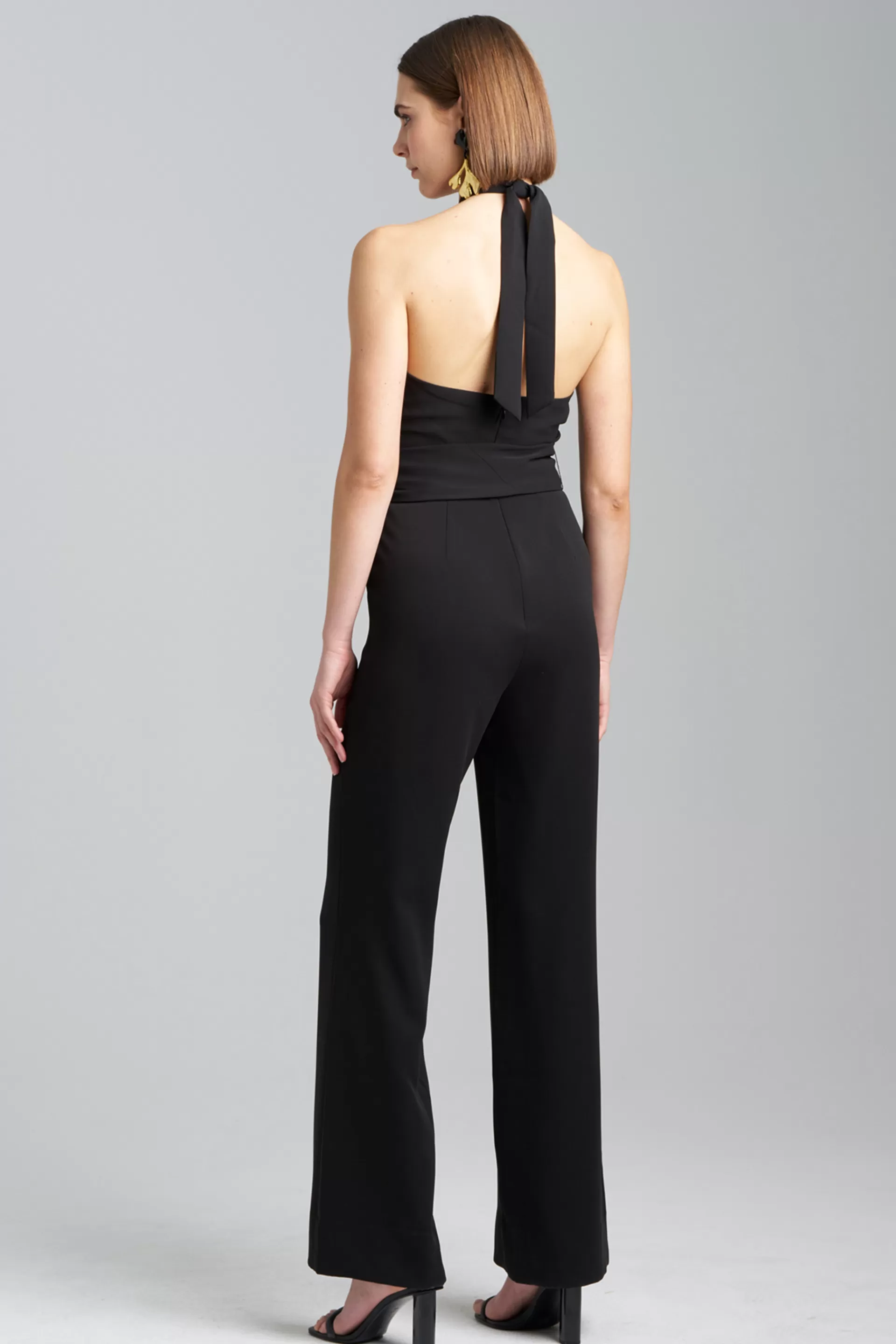 Natori Jumpsuits<Solid Crepe Halter Jumpsuit Black