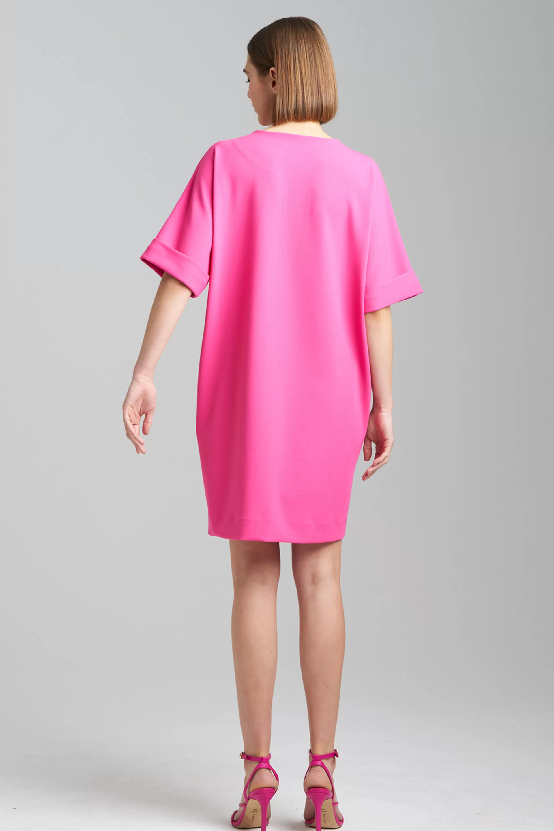 Natori Dresses<Solid Knit Crepe T-Shirt Dress