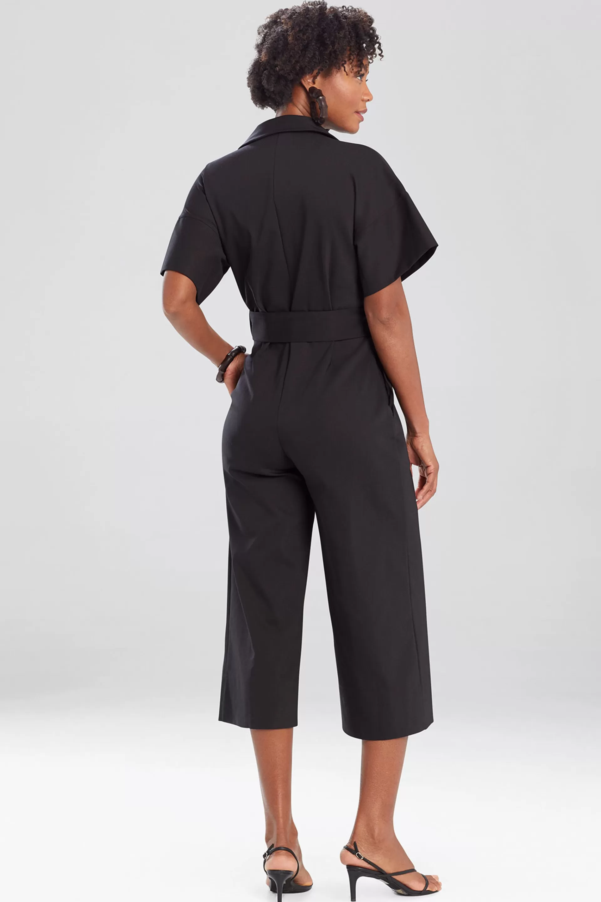 Natori Essentials | Jumpsuits<Stretch Cotton Blend Crop Jumpsuit Black