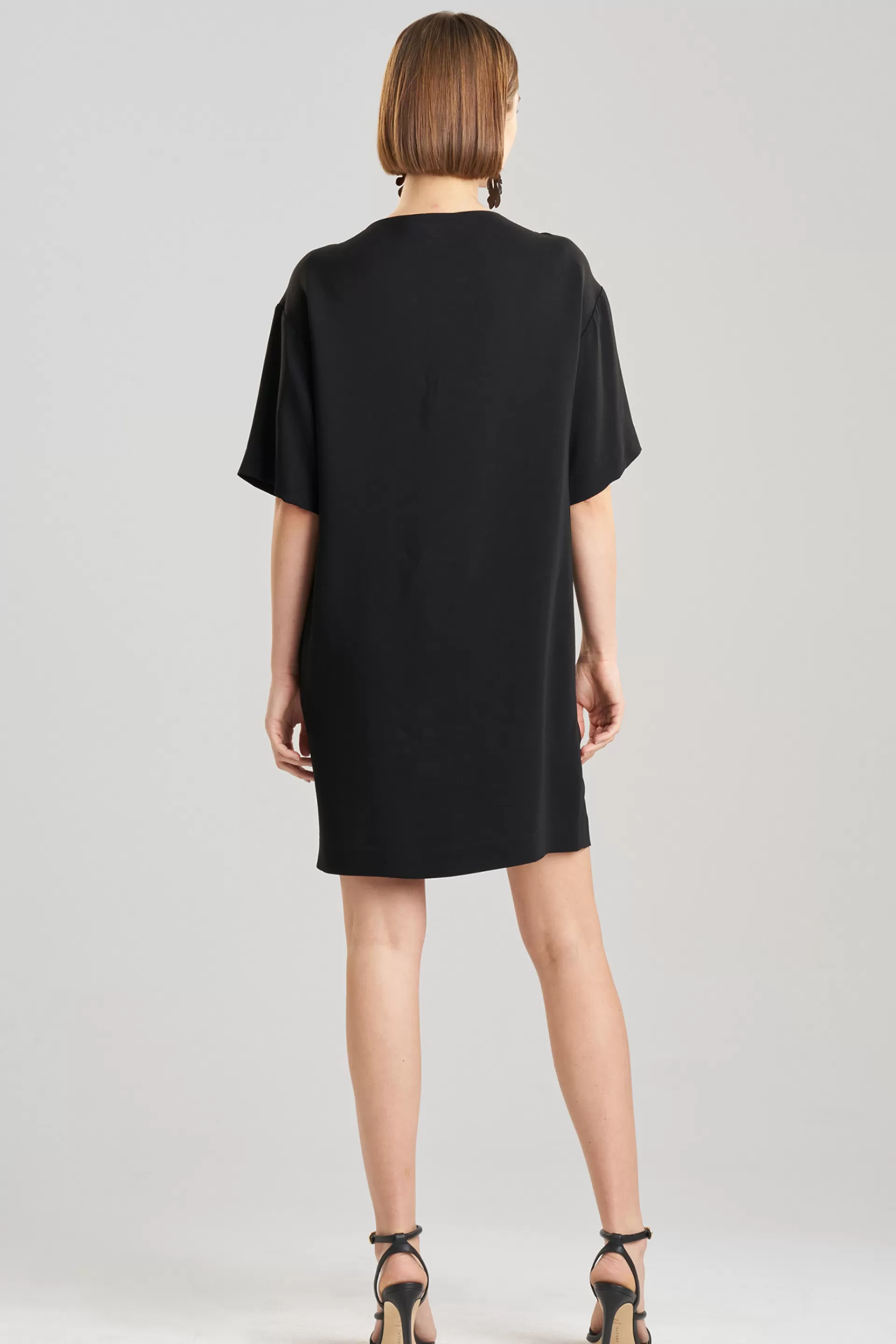 Natori Dresses<Stretch Crepe Embellished T-Shirt Dress Black