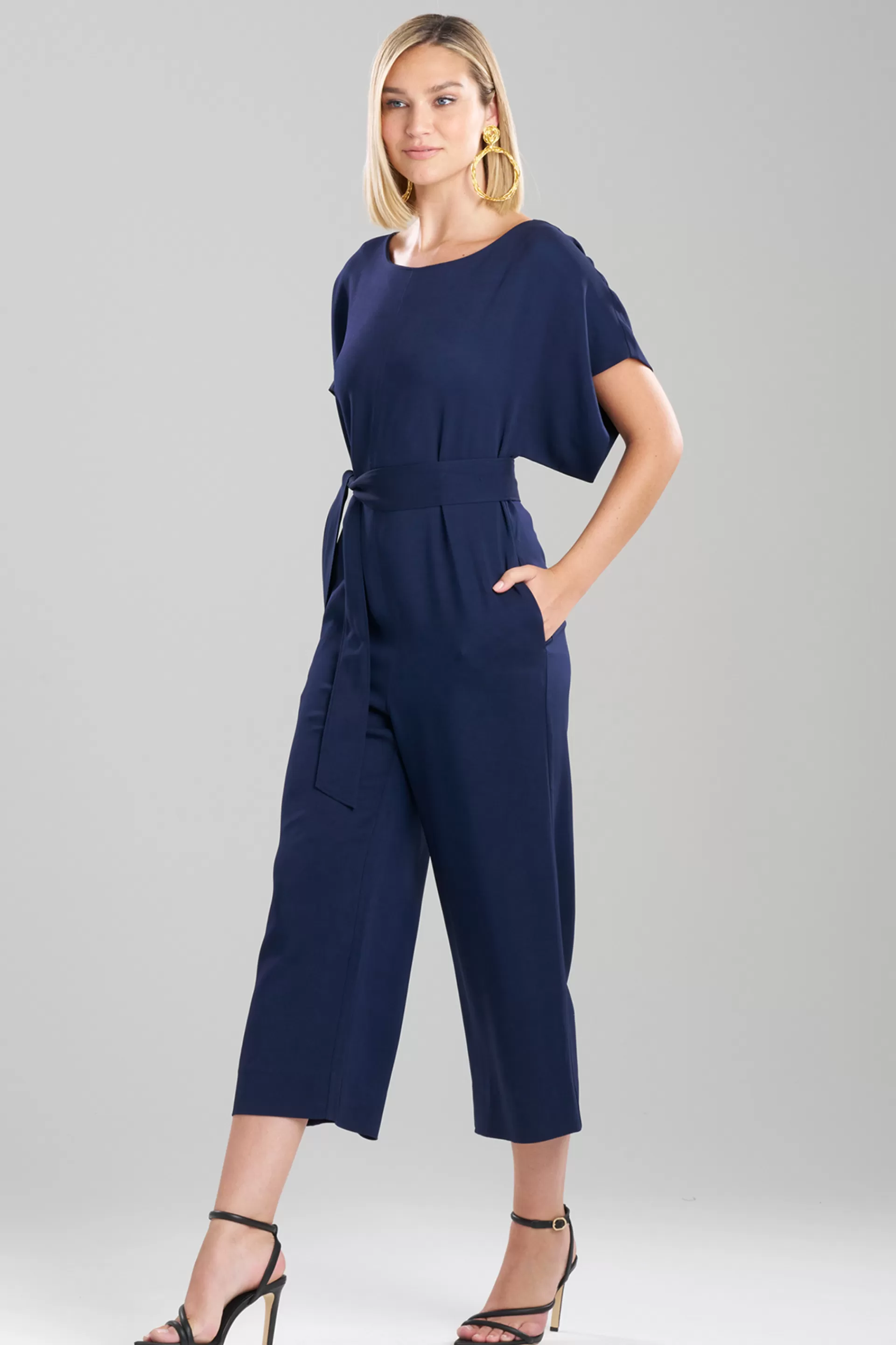 Natori Jumpsuits<Stretch Crepe Jumpsuit Midnight Navy