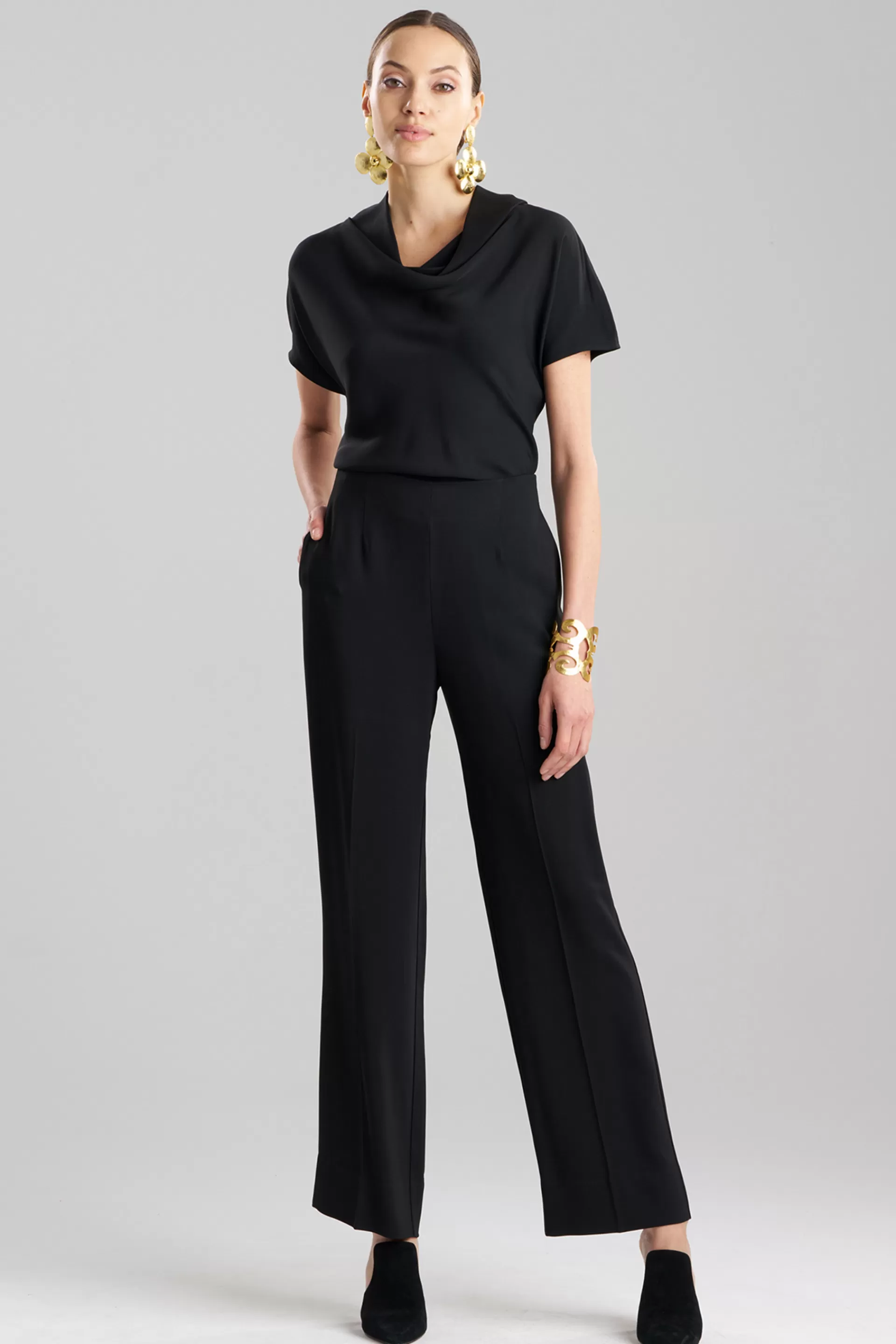 Natori Pants, Skirts & Shorts<Stretch Crepe Trousers Black