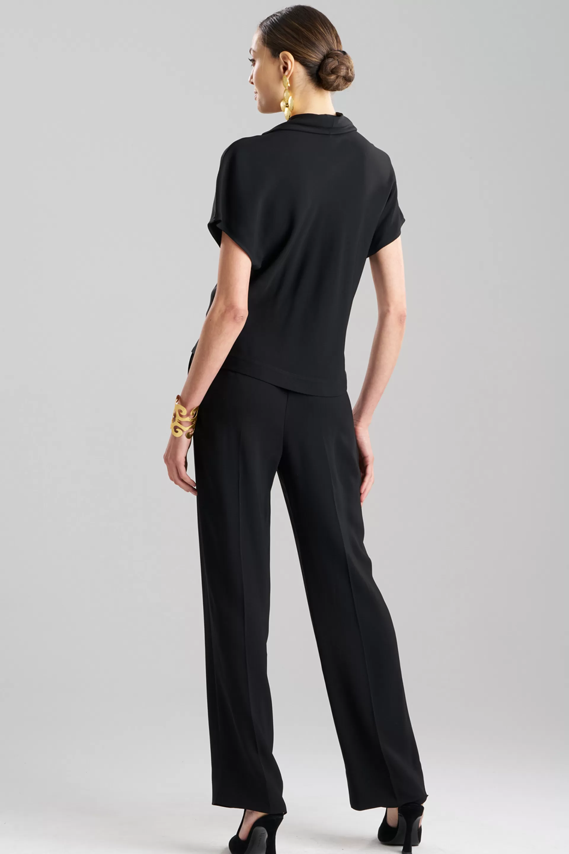 Natori Tops, Shirts & Tunics<Stretch Crepe Wedge Funnel Top Black