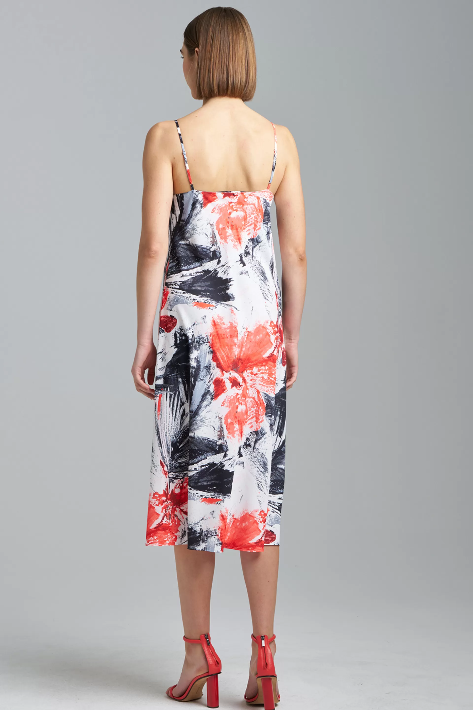 Natori Dresses<Sunset Palm Slip Dress Black/White