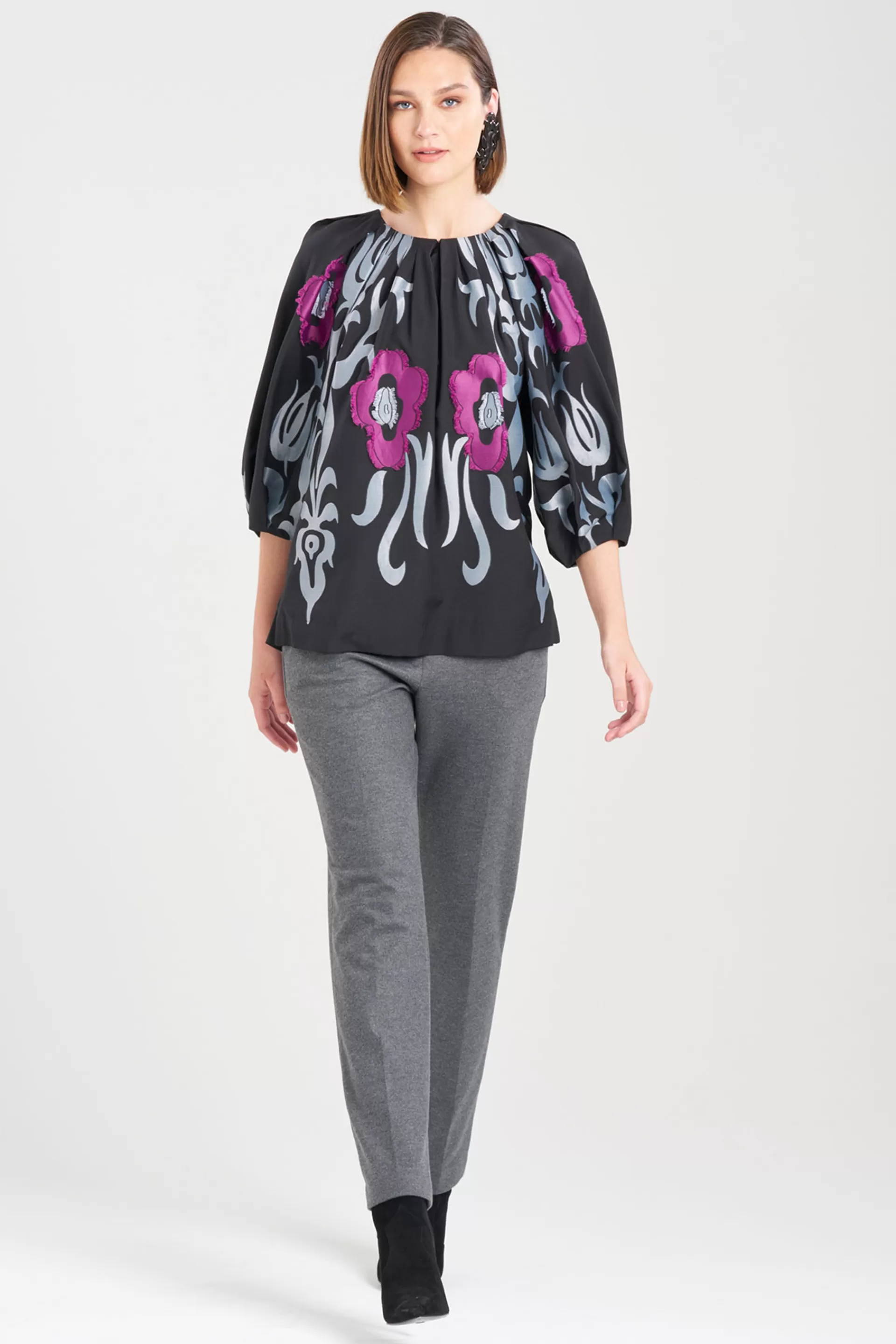 Natori Tops, Shirts & Tunics<Suzani Jacquard Top Black Multi