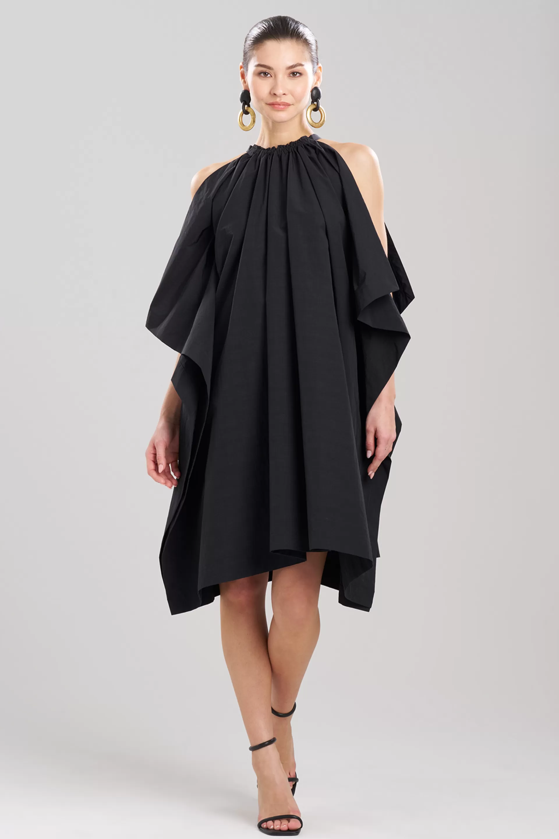 Natori Dresses | Wedding Guest Dresses<Taffeta Handkerchief Dress Black