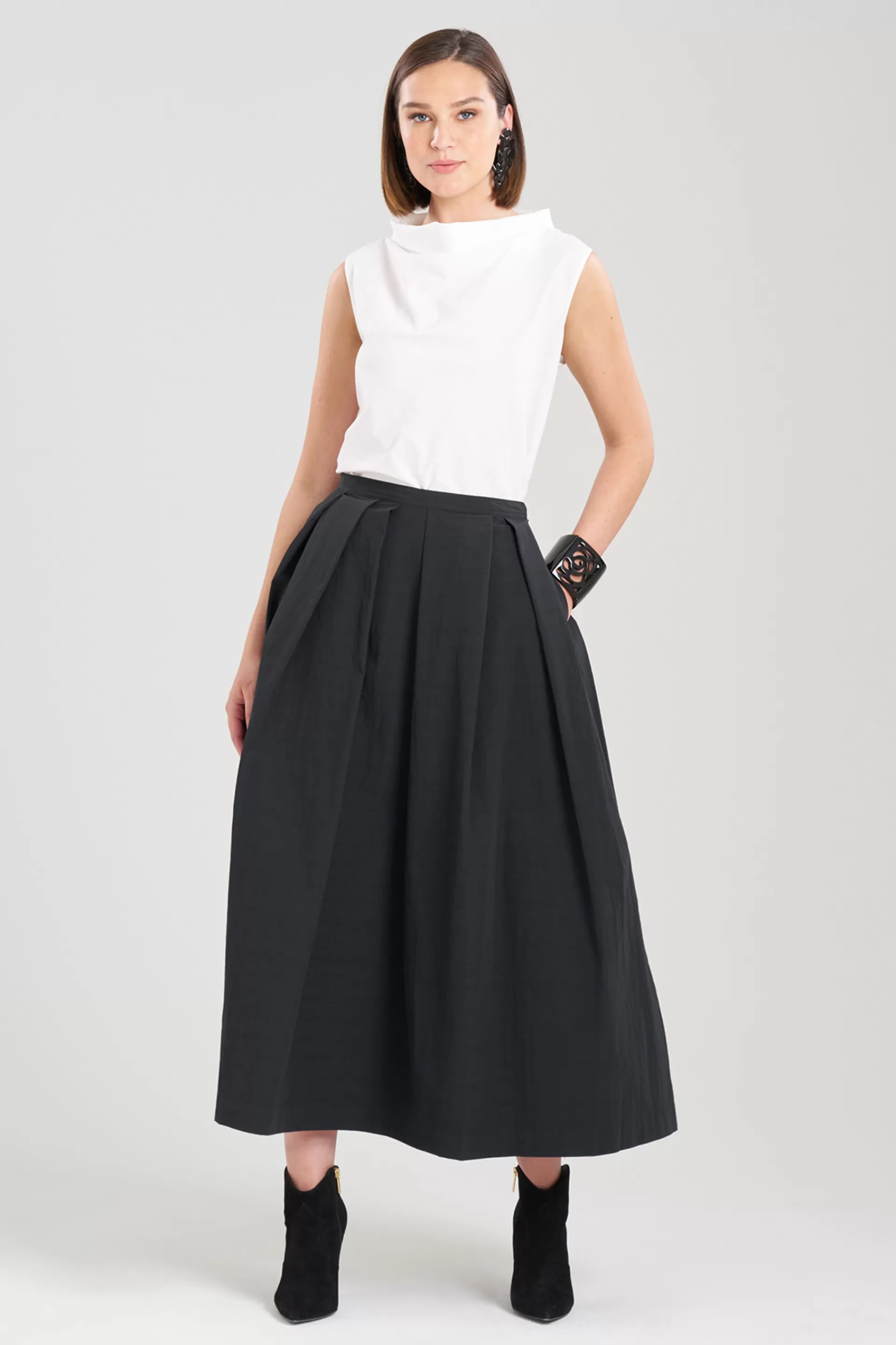 Natori Pants, Skirts & Shorts<Taffeta Maxi Skirt Black