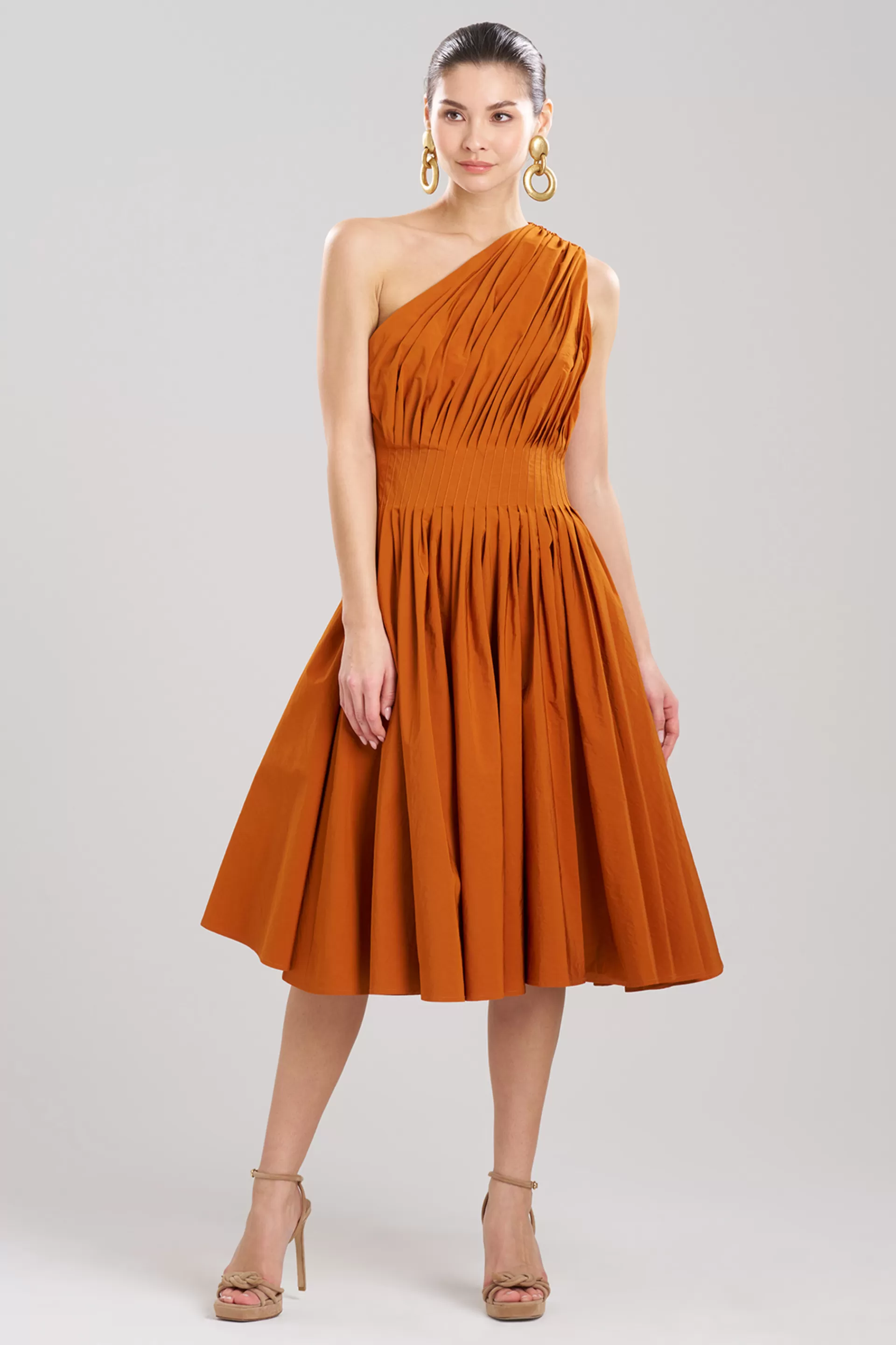 Natori Dresses | Wedding Guest Dresses<Taffeta One Shoulder Pleated Dress