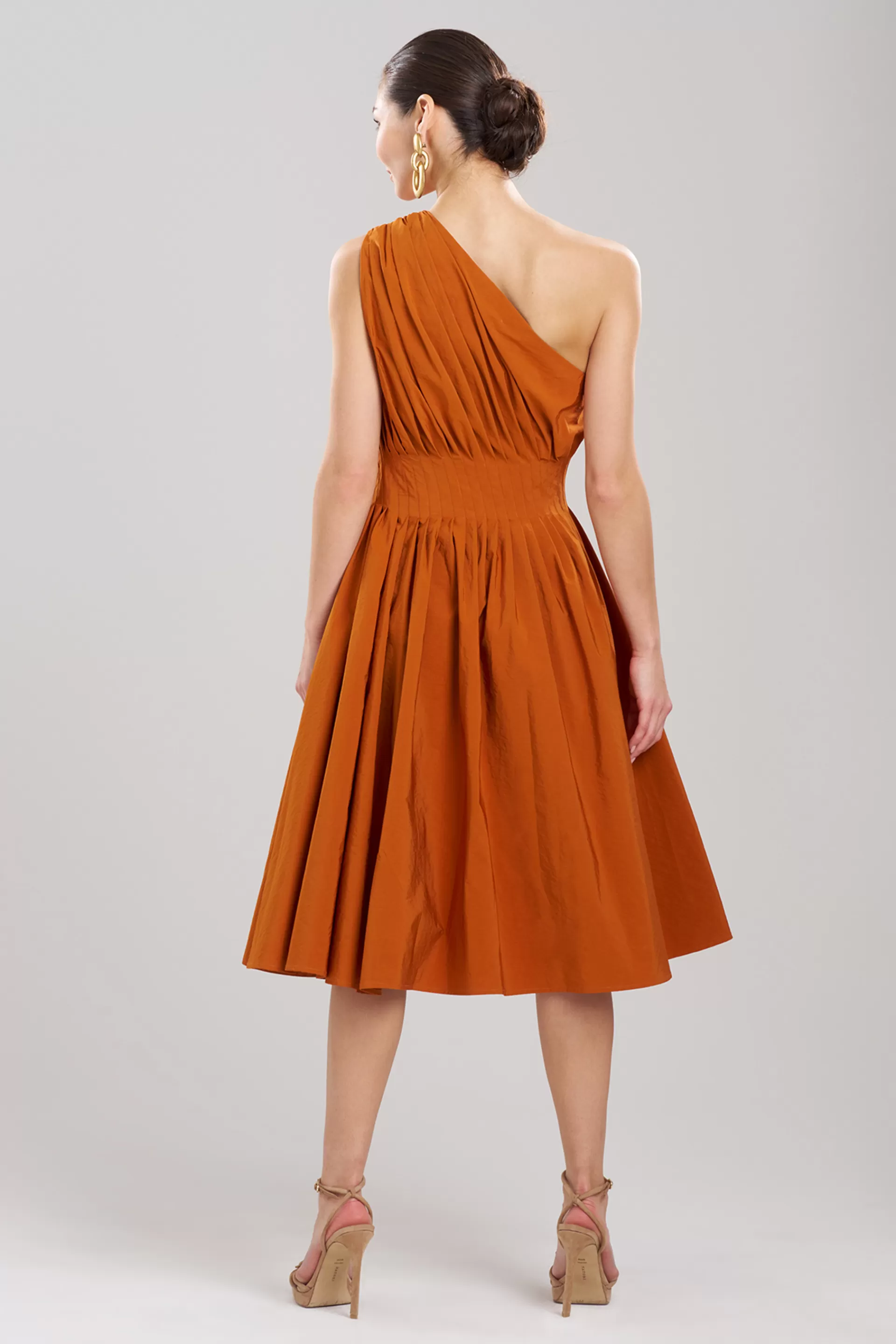 Natori Dresses | Wedding Guest Dresses<Taffeta One Shoulder Pleated Dress