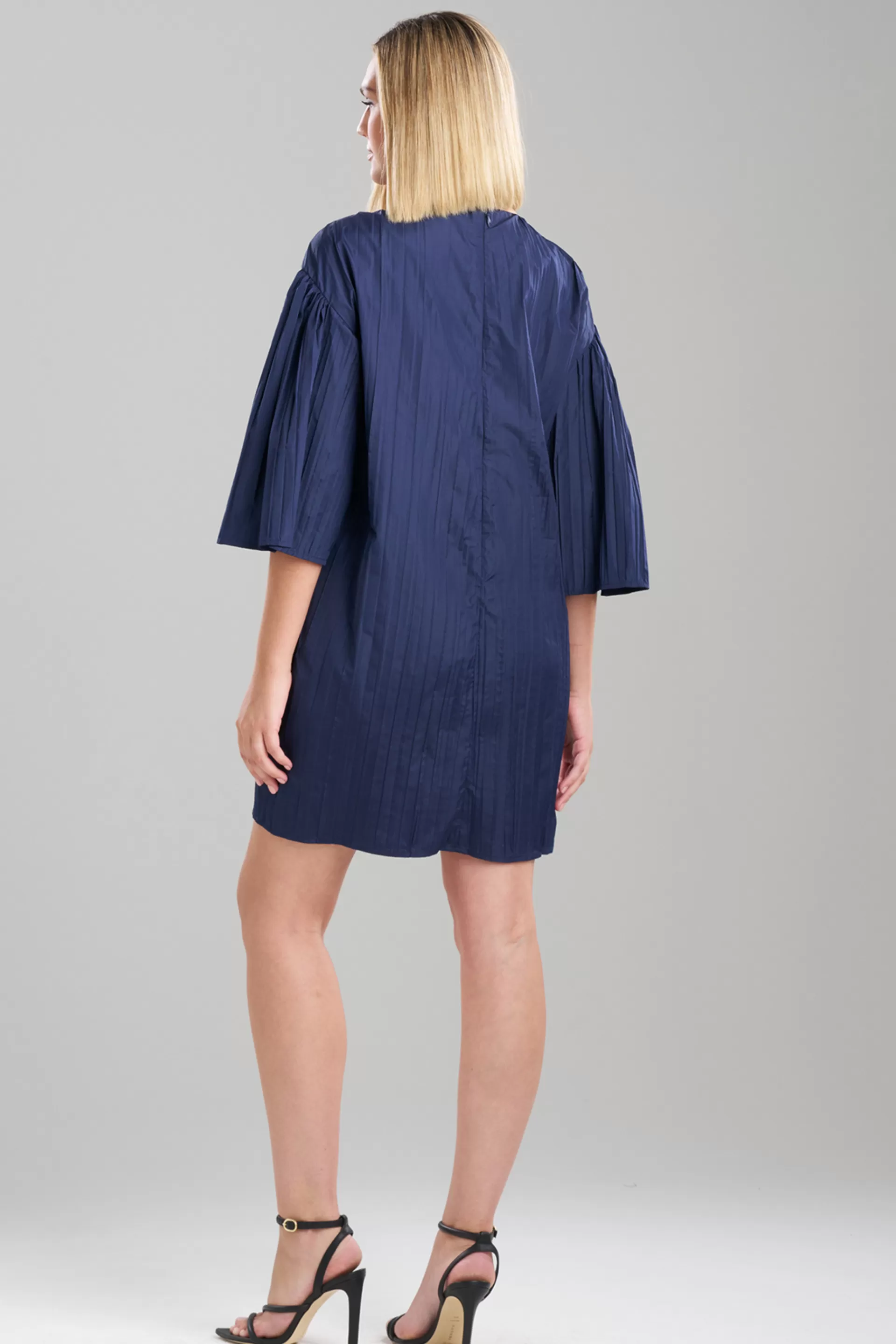 Natori Dresses<Taffeta Plisse Dress Midnight Navy