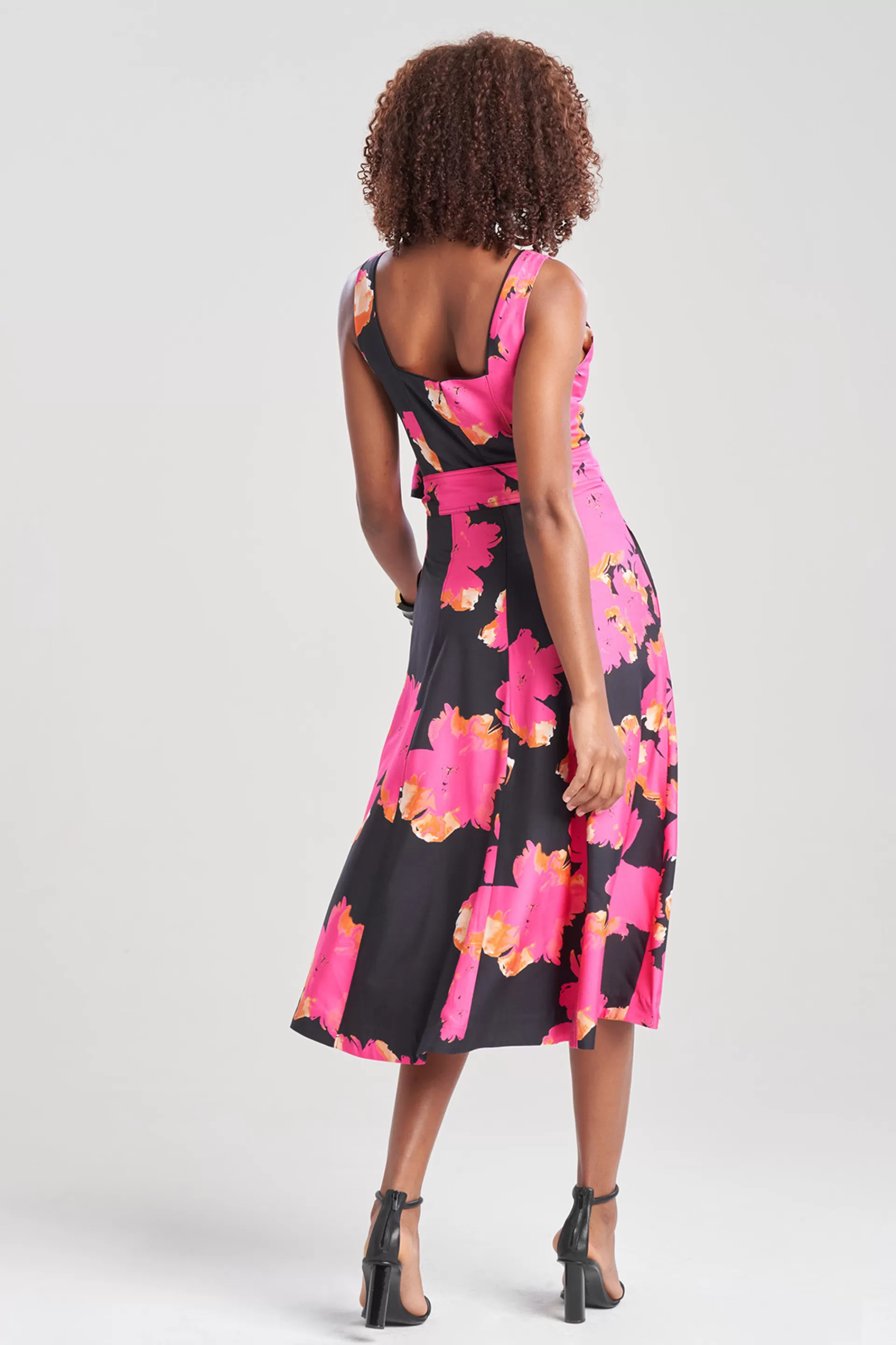 Natori Dresses<Taichou Cotton Silk Square Tank Midi Belted Dress Fuchsia