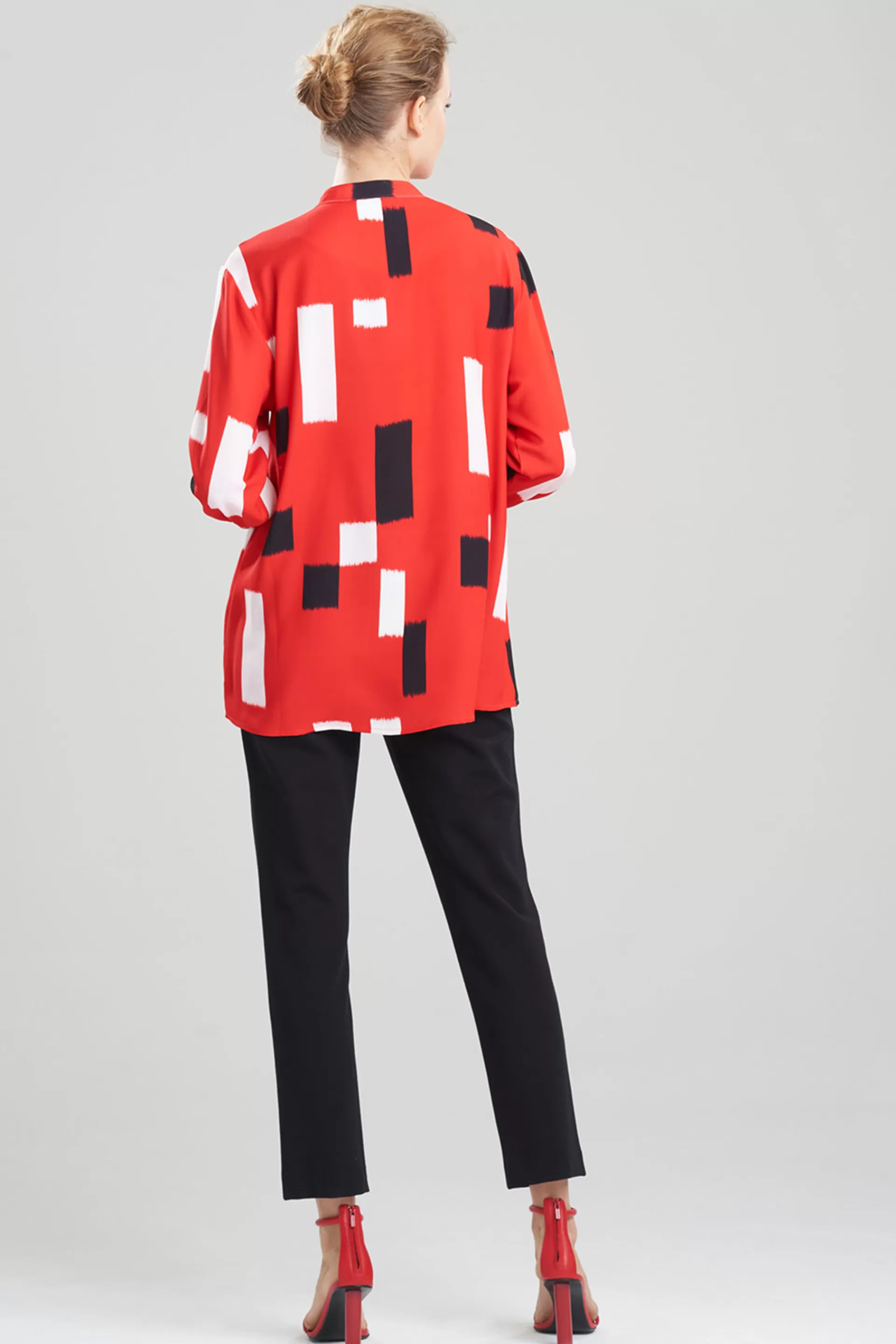 Natori Tops, Shirts & Tunics<Takara Fluid Crepe Shirt Red/Black