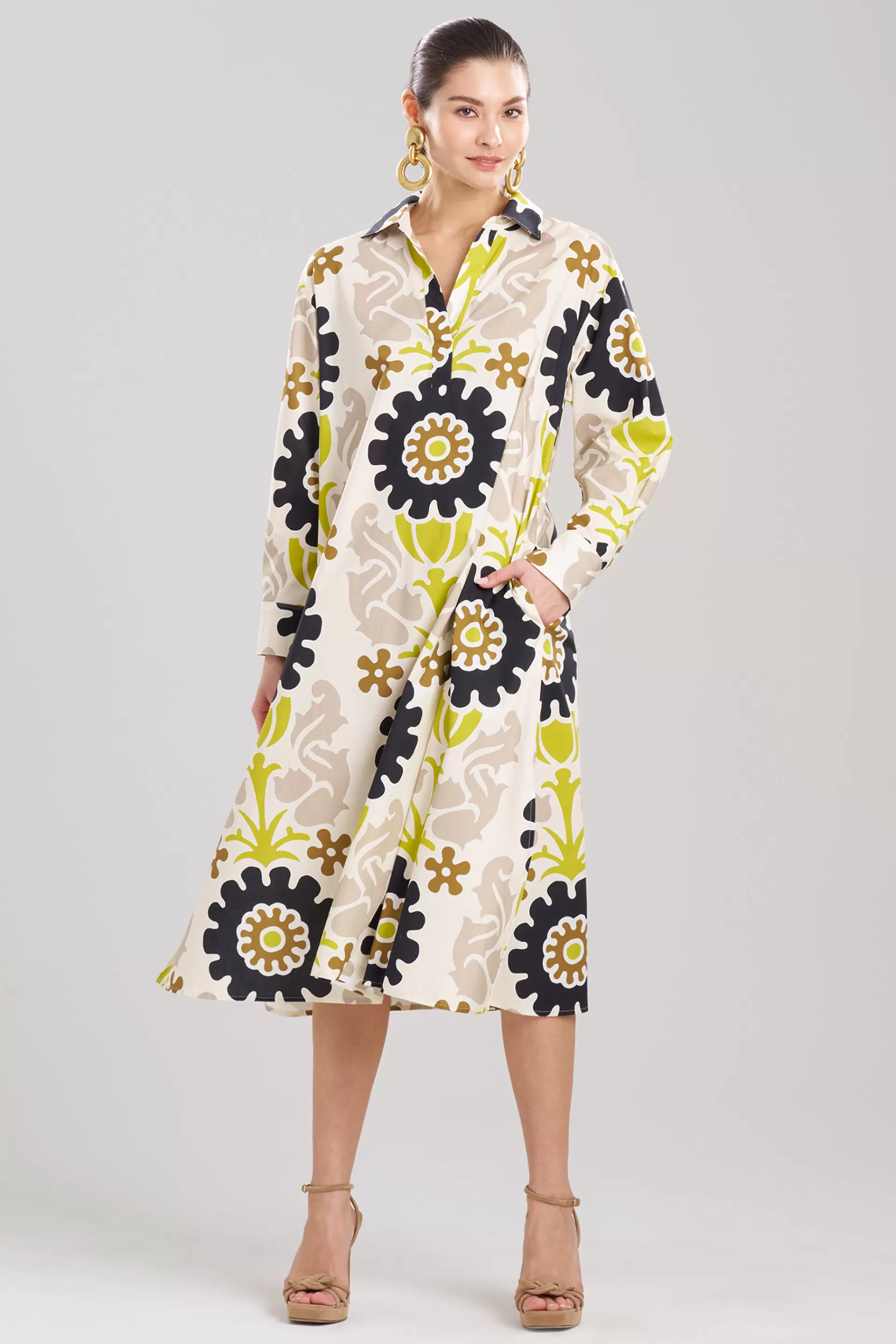 Natori Dresses<Talitha Cotton Poplin Oversized Shirtdress White Sand