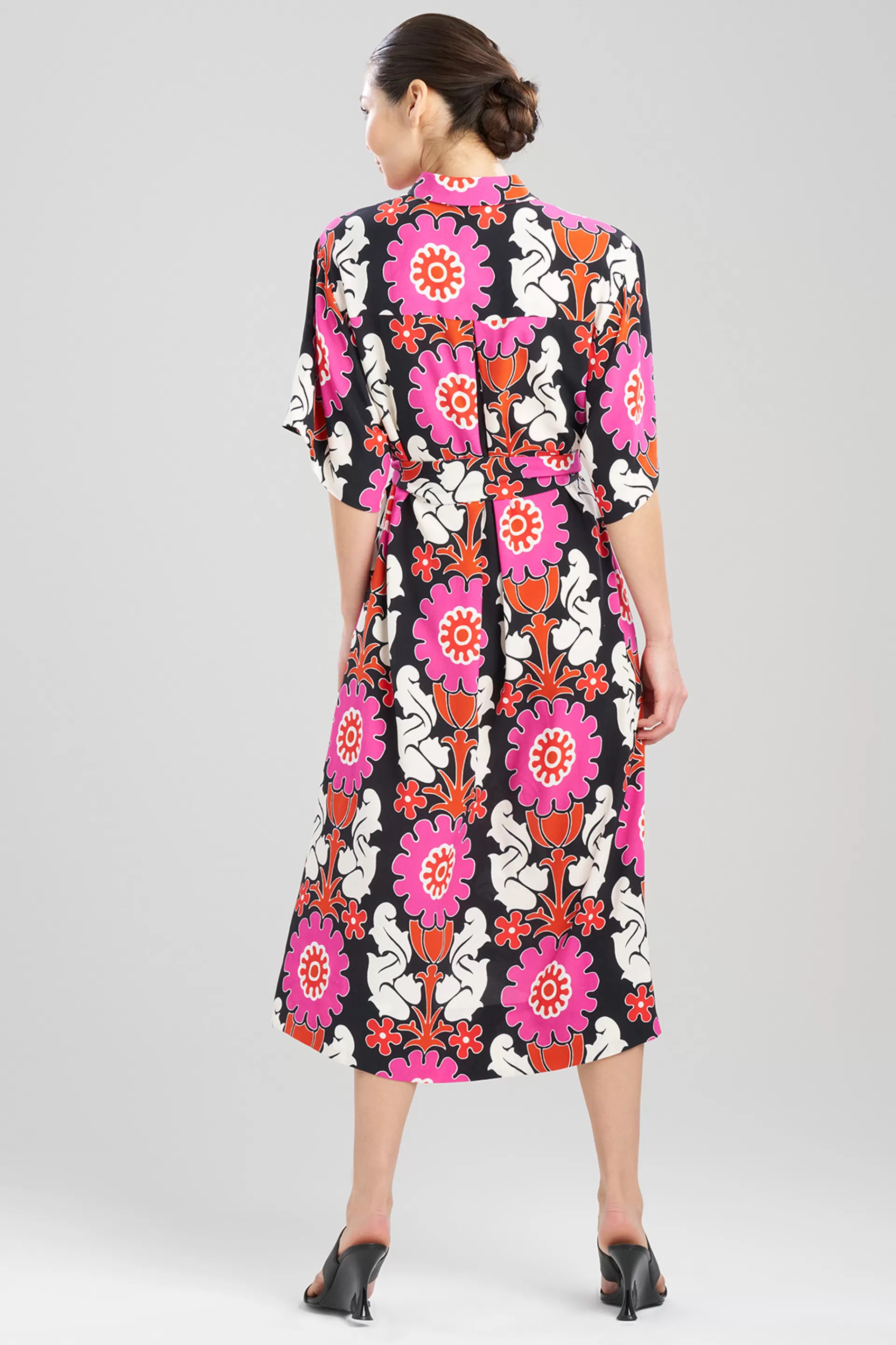 Natori Dresses<Talitha Crepe A-Line Belted Shirtdress Black