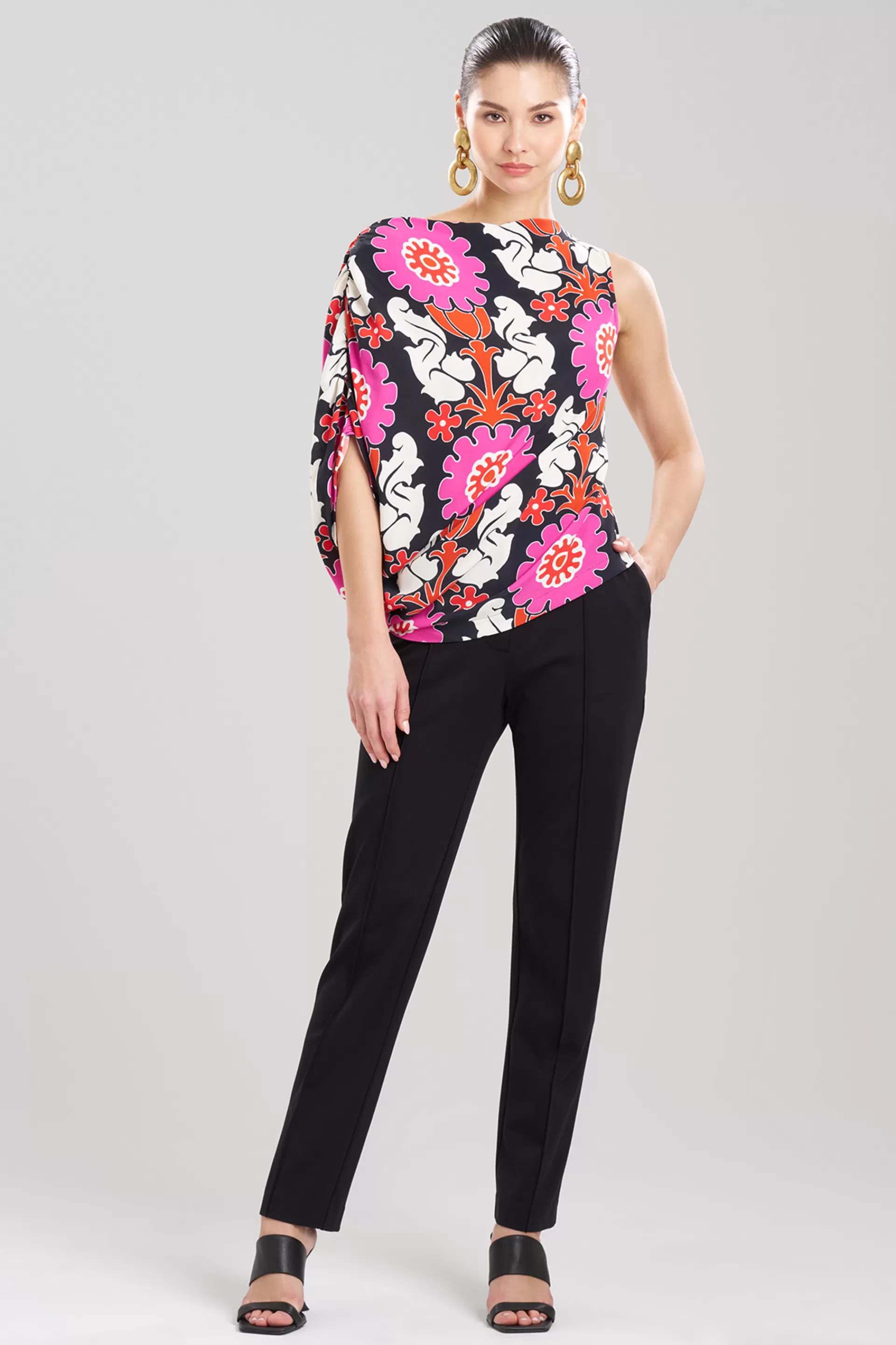 Natori Tops, Shirts & Tunics<Talitha Crepe Sleeveless Drape Top Black