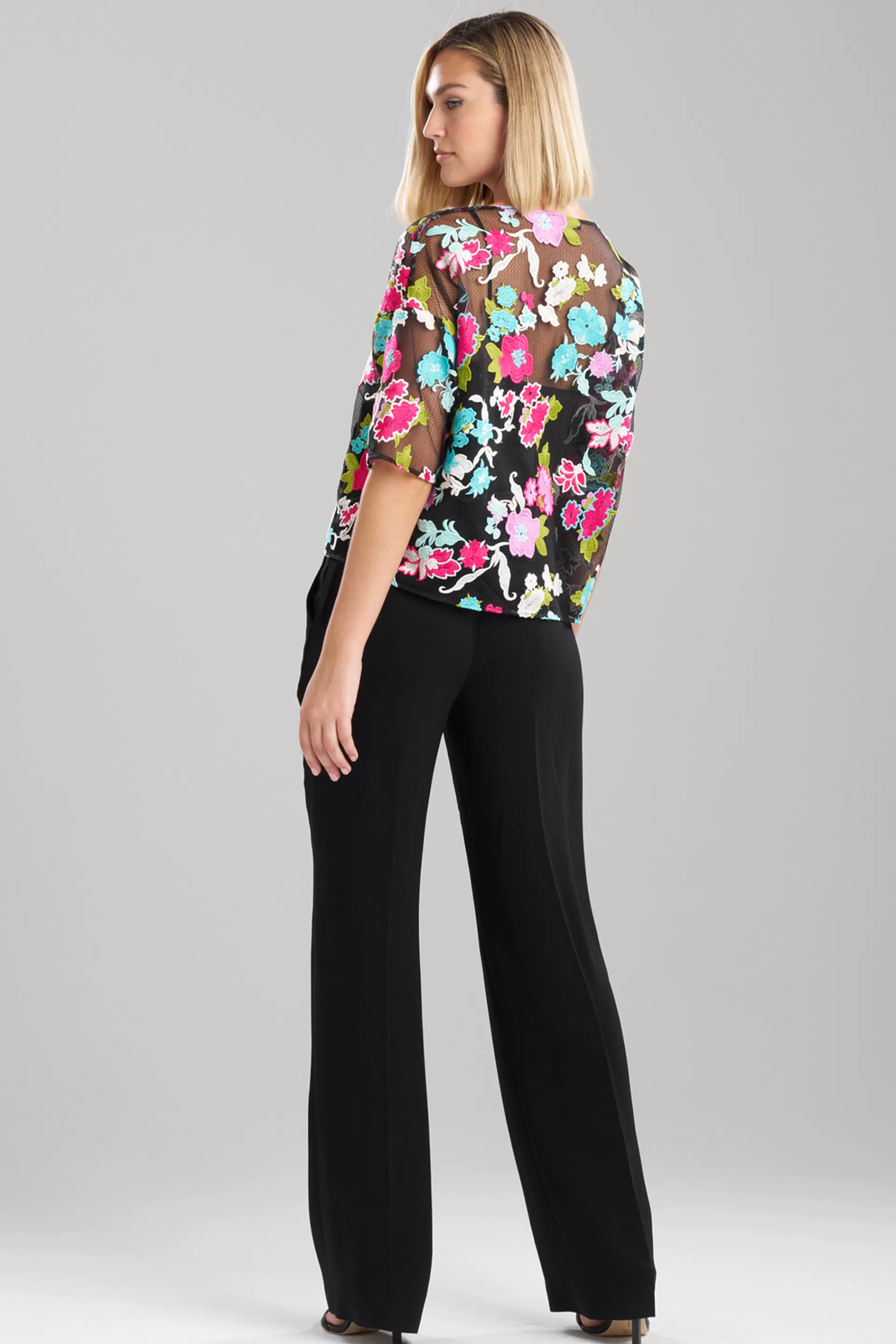 Natori Tops, Shirts & Tunics<Tangier Embroidered Tulle Top Black Multi