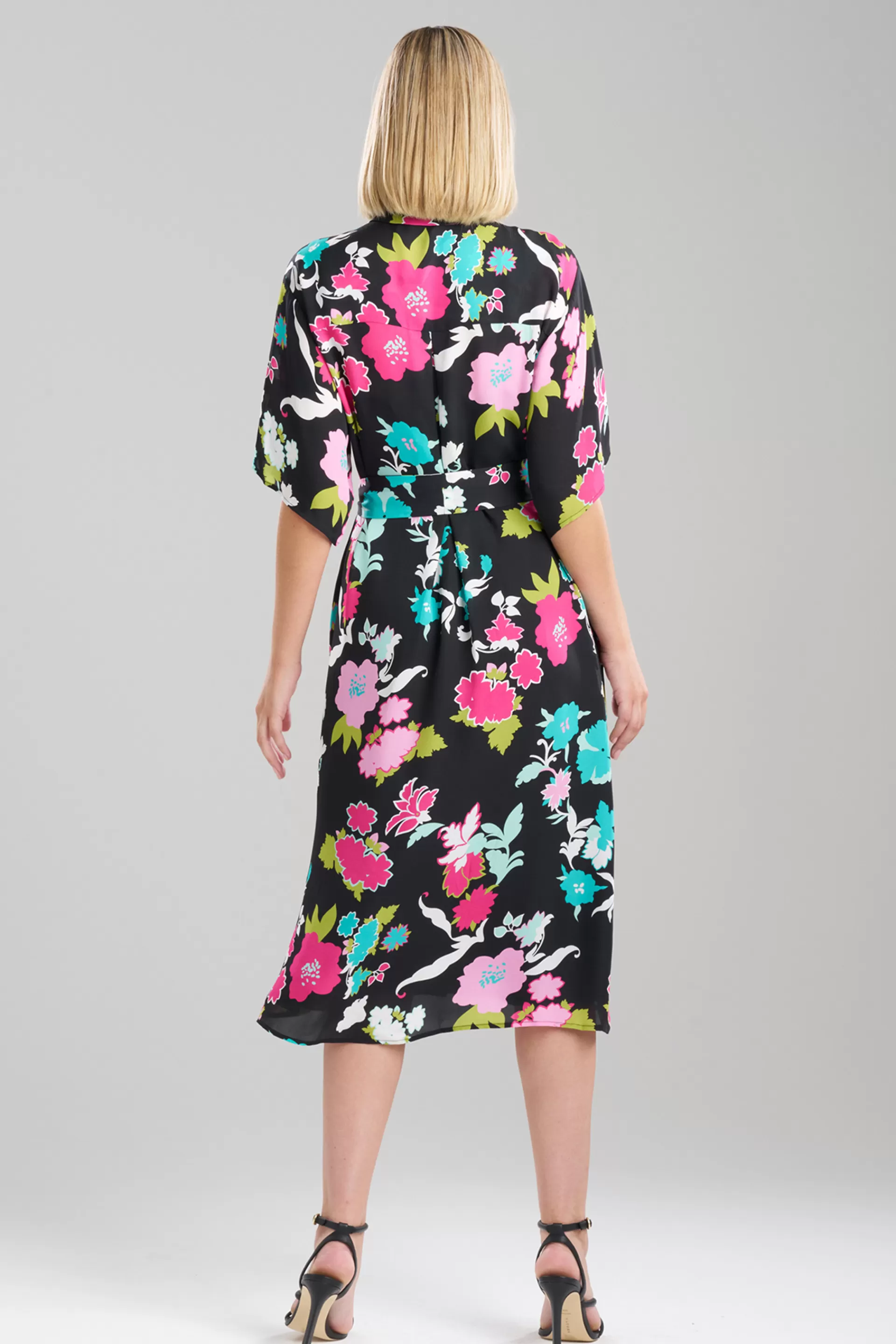 Natori Dresses<Tangier Printed Silk Georgette Shirtdress Black Multi