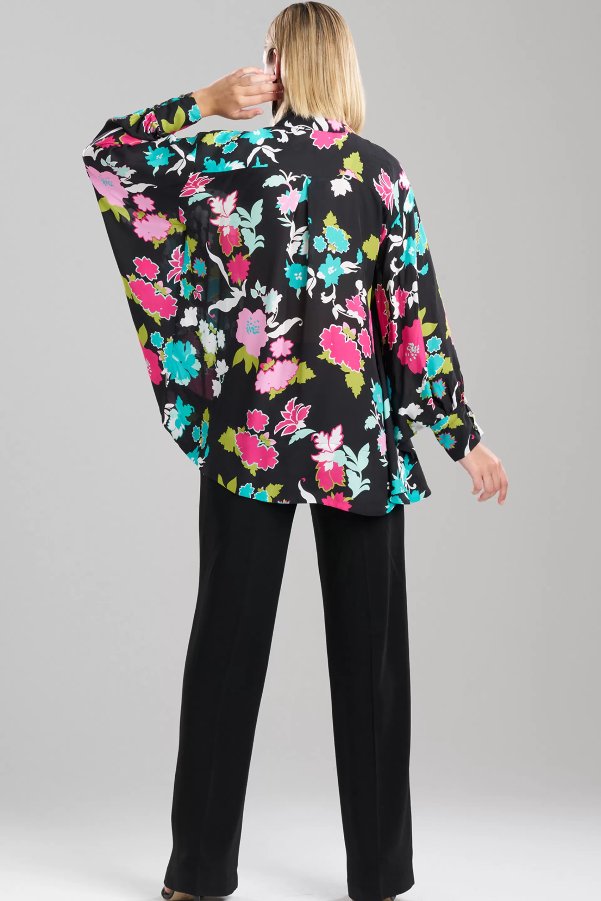 Natori Tops, Shirts & Tunics<Tangier Printed Silk Georgette Top Black Multi