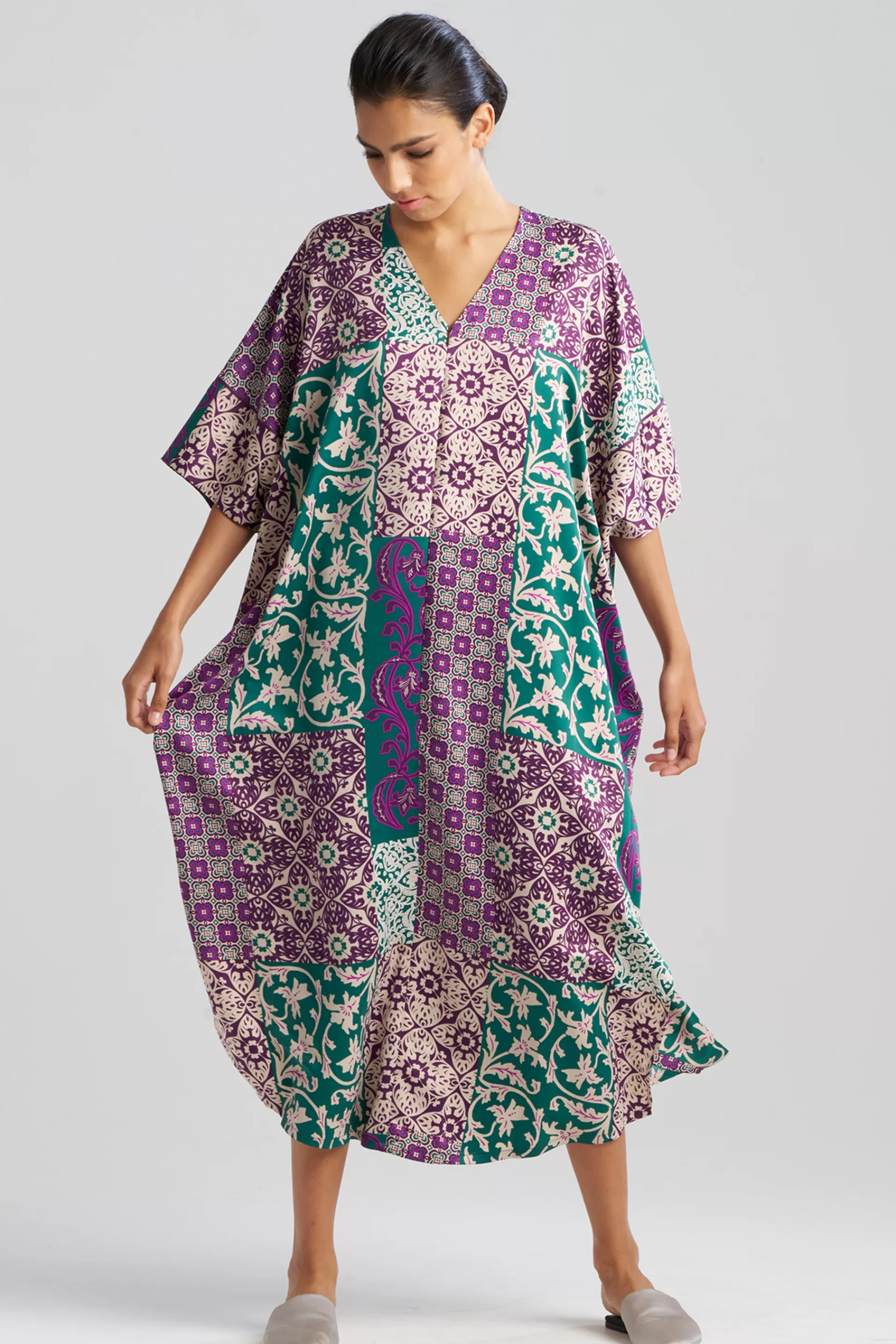 Natori Caftans | Caftan Dresses<Tapestry Zip Caftan Purple