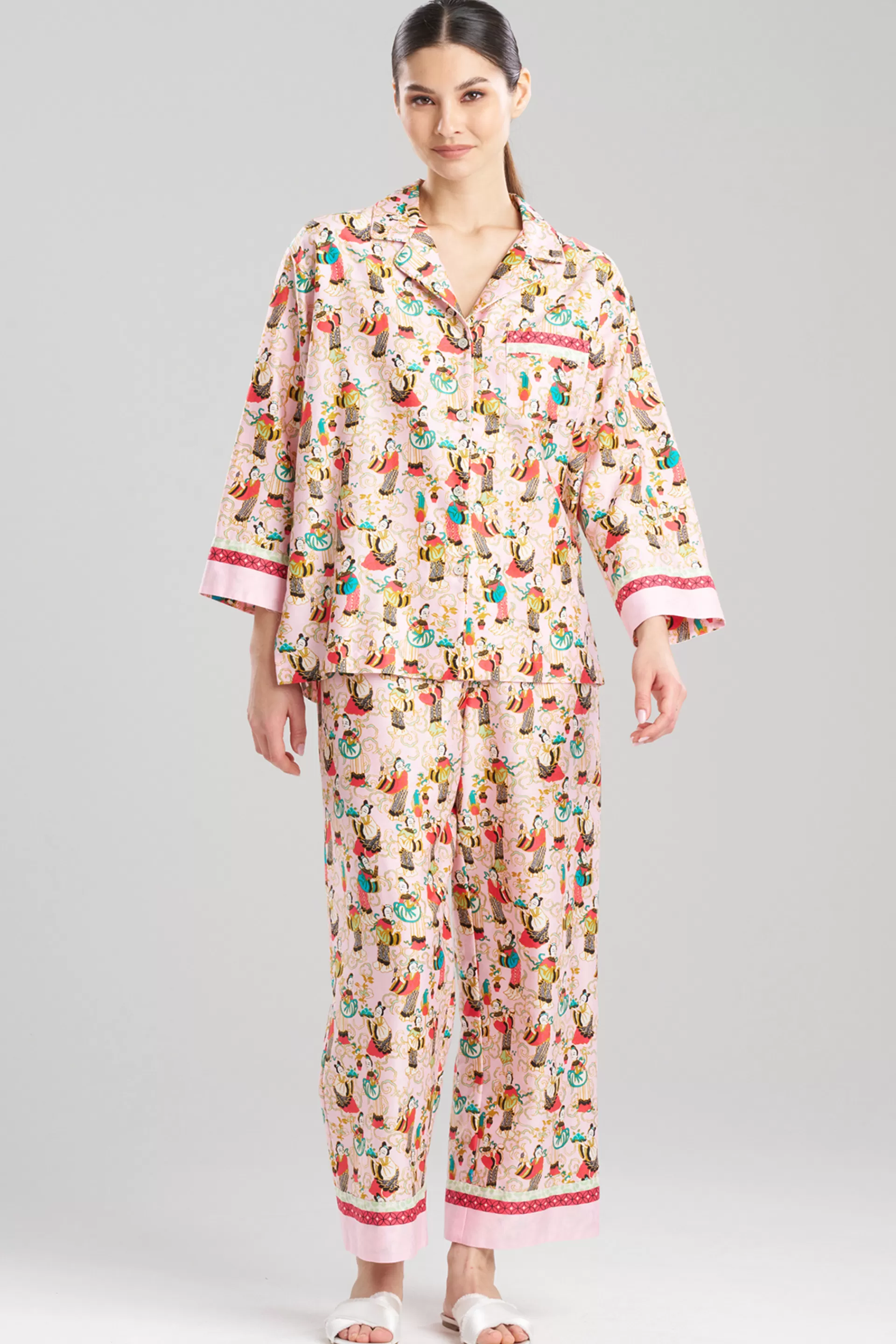 Natori Pajama Sets<Tea Garden Notch PJ Light Pink