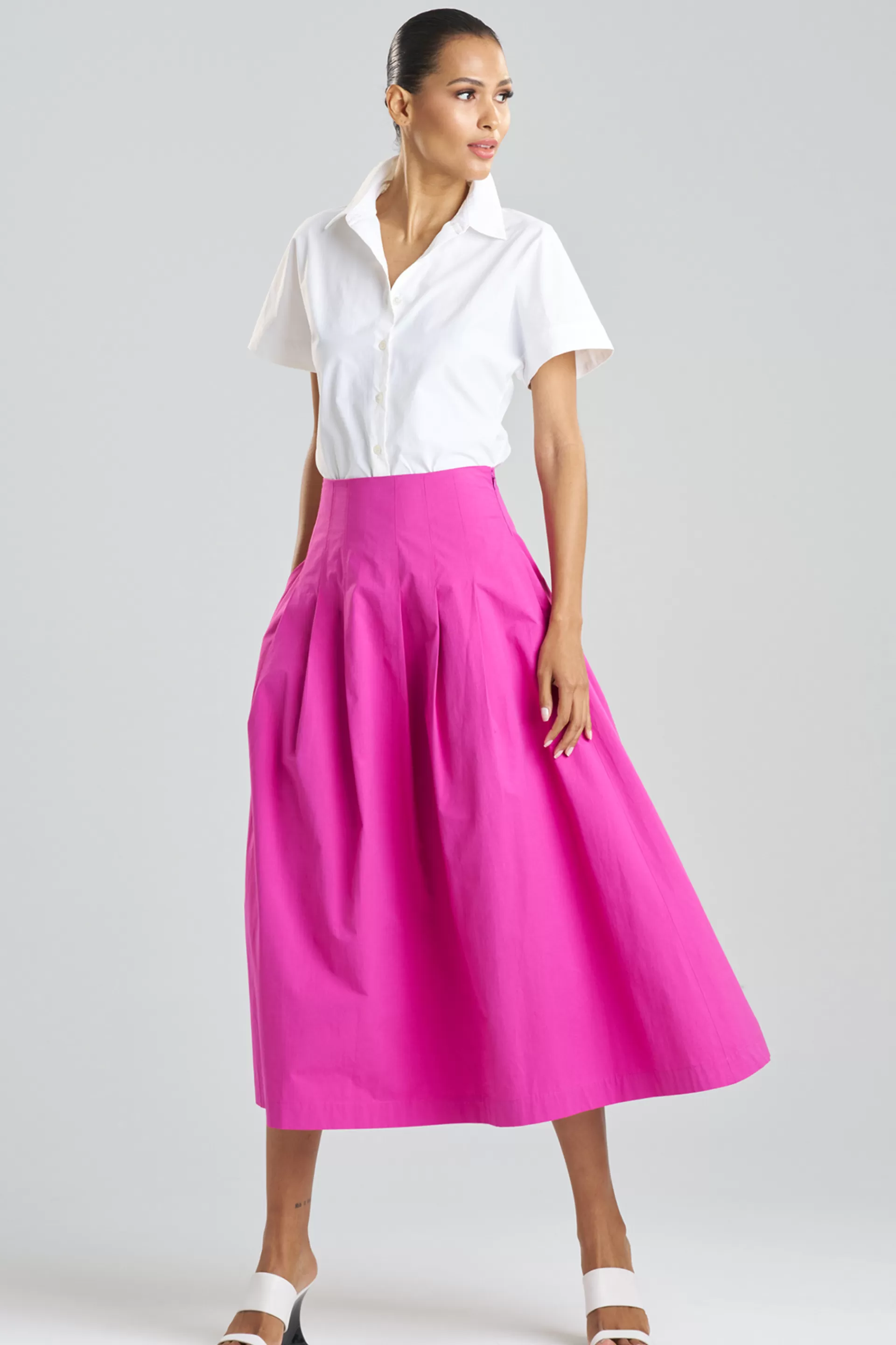 Natori Pants, Skirts & Shorts<Tech Cotton Taffeta Maxi Skirt Bright Berry