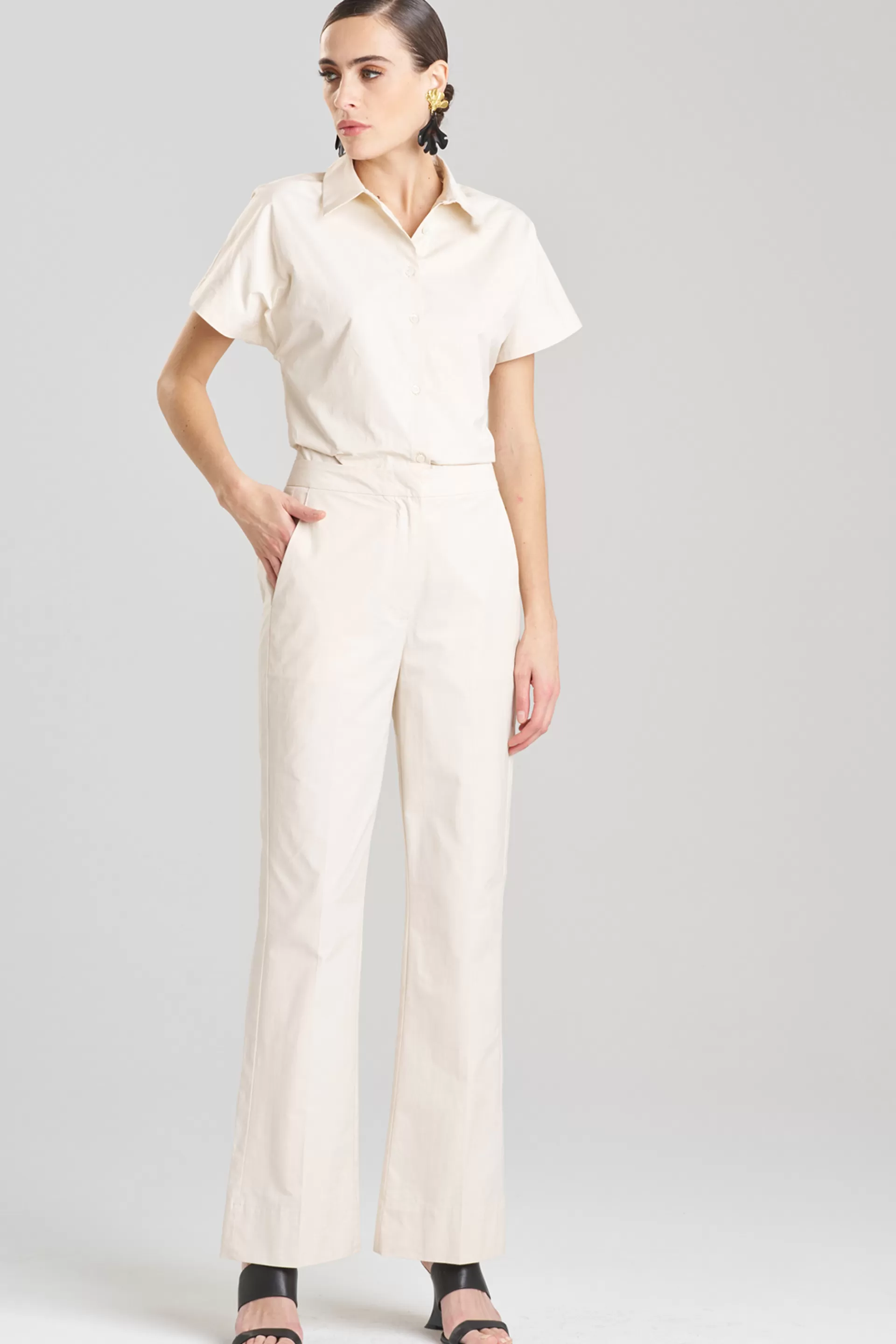 Natori Pants, Skirts & Shorts<Tech Cotton Taffeta Pants Cream