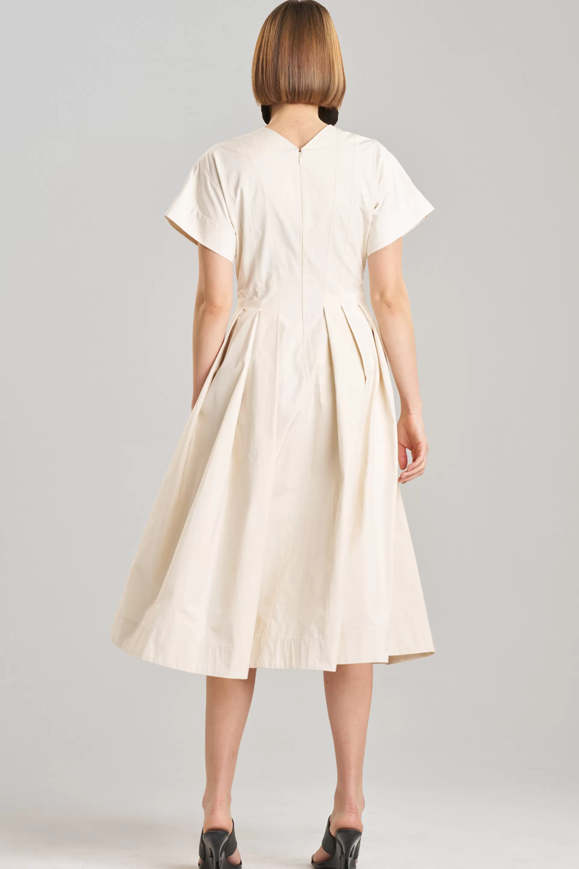 Natori Dresses<Tech Cotton Taffeta Pleated Dress