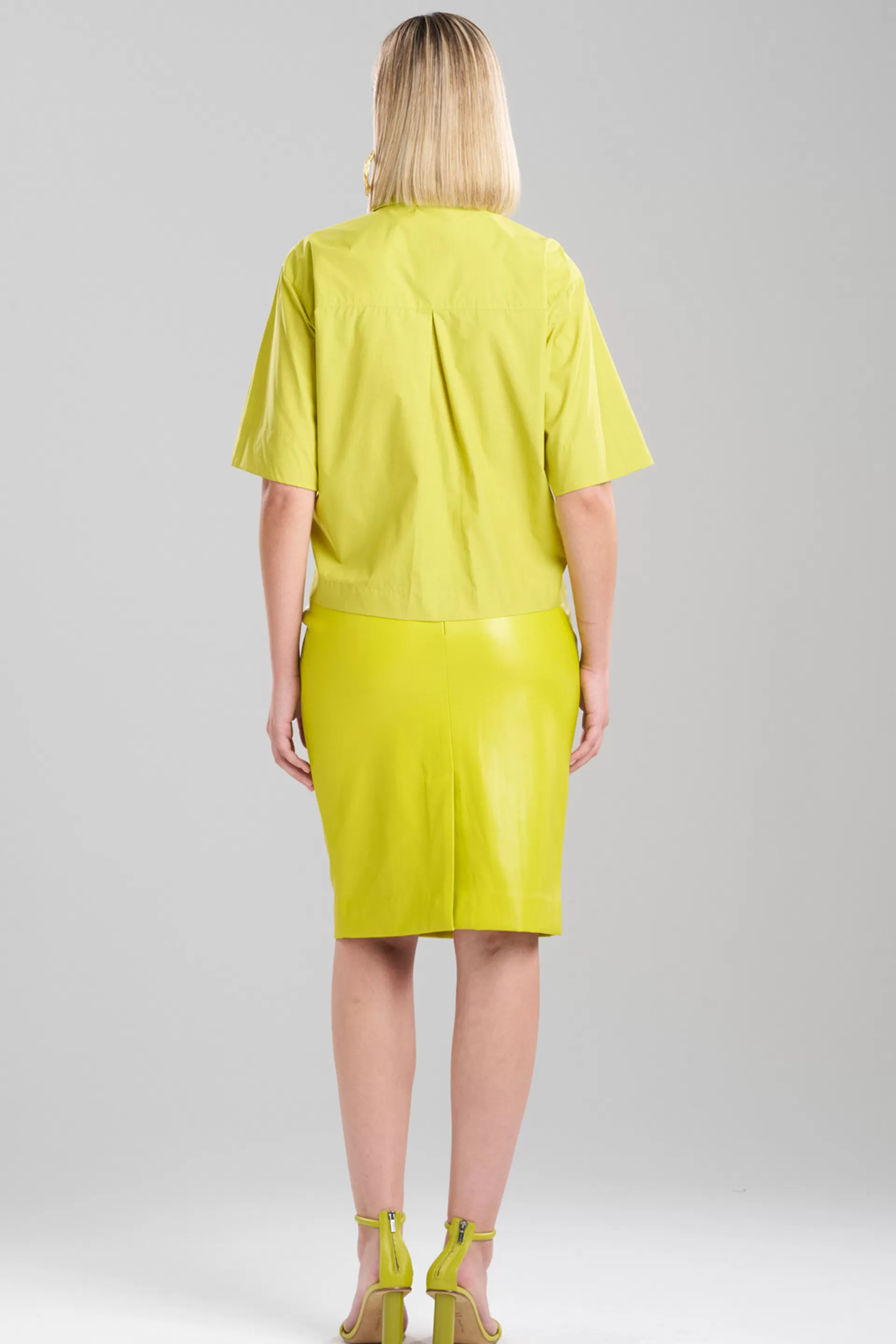 Natori Tops, Shirts & Tunics<Techno Poplin Embroidered Shirt Chartreuse