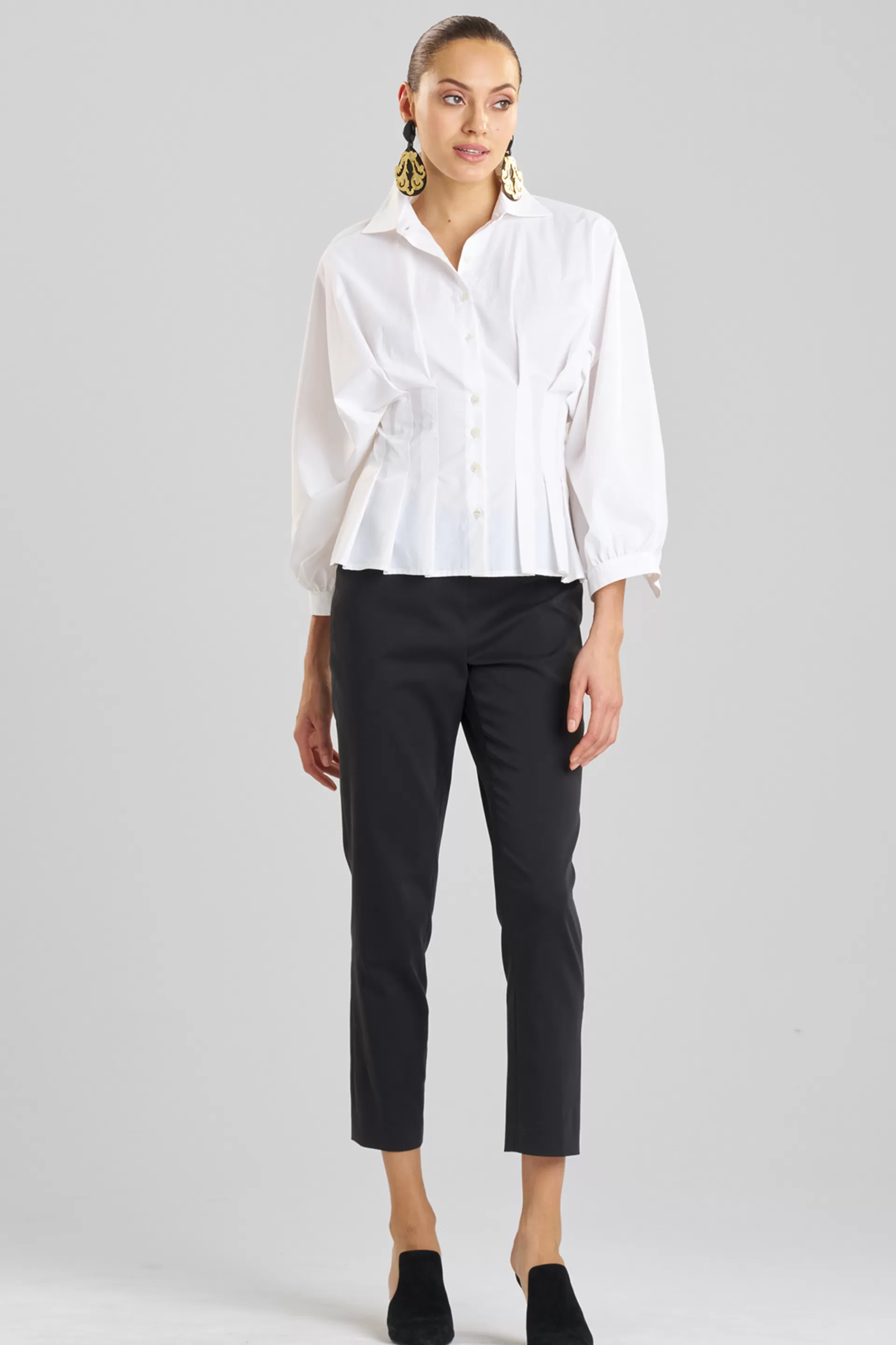 Natori Tops, Shirts & Tunics<Techno Poplin Pleated Shirt White