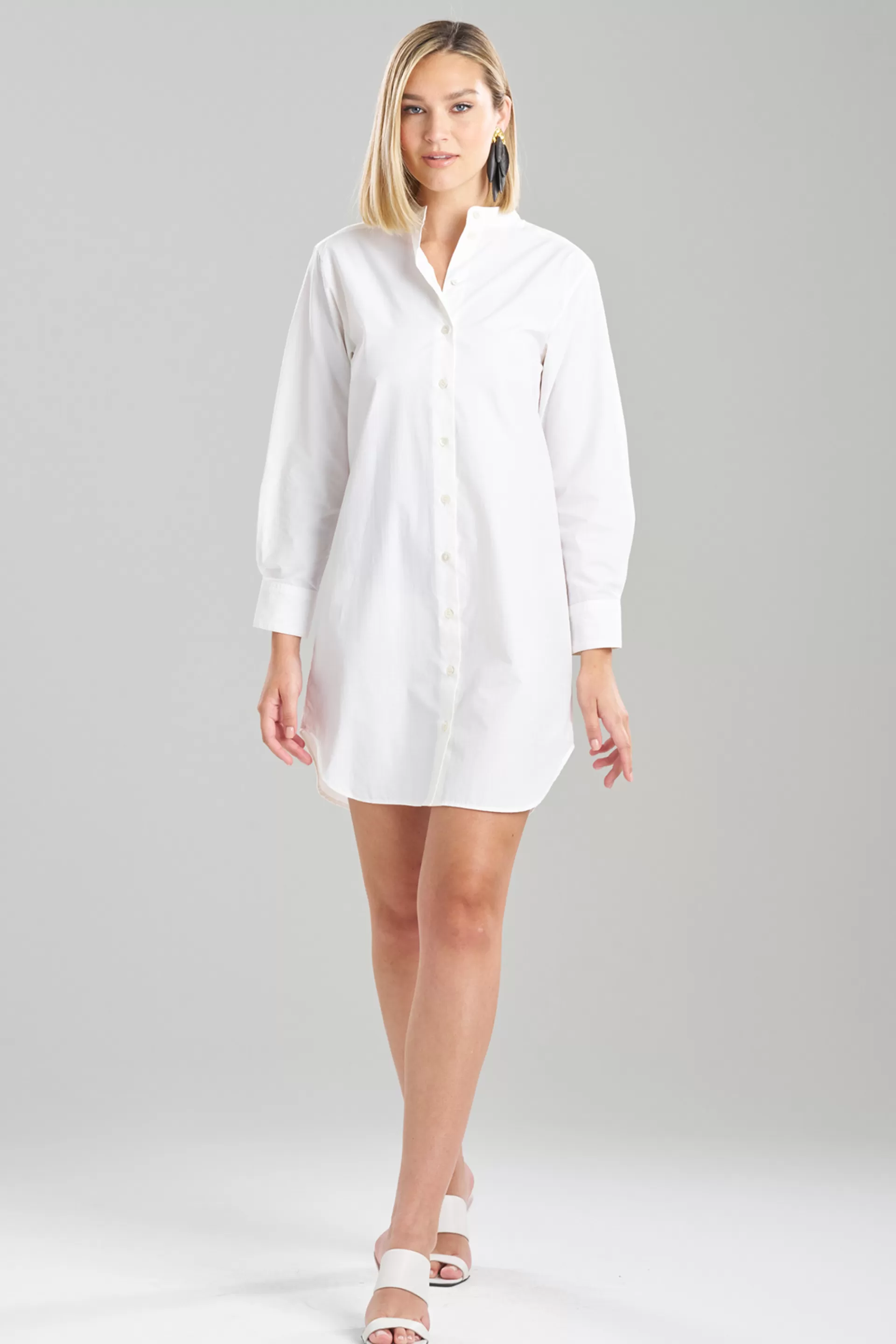 Natori Dresses<Techno Poplin Shirtdress White