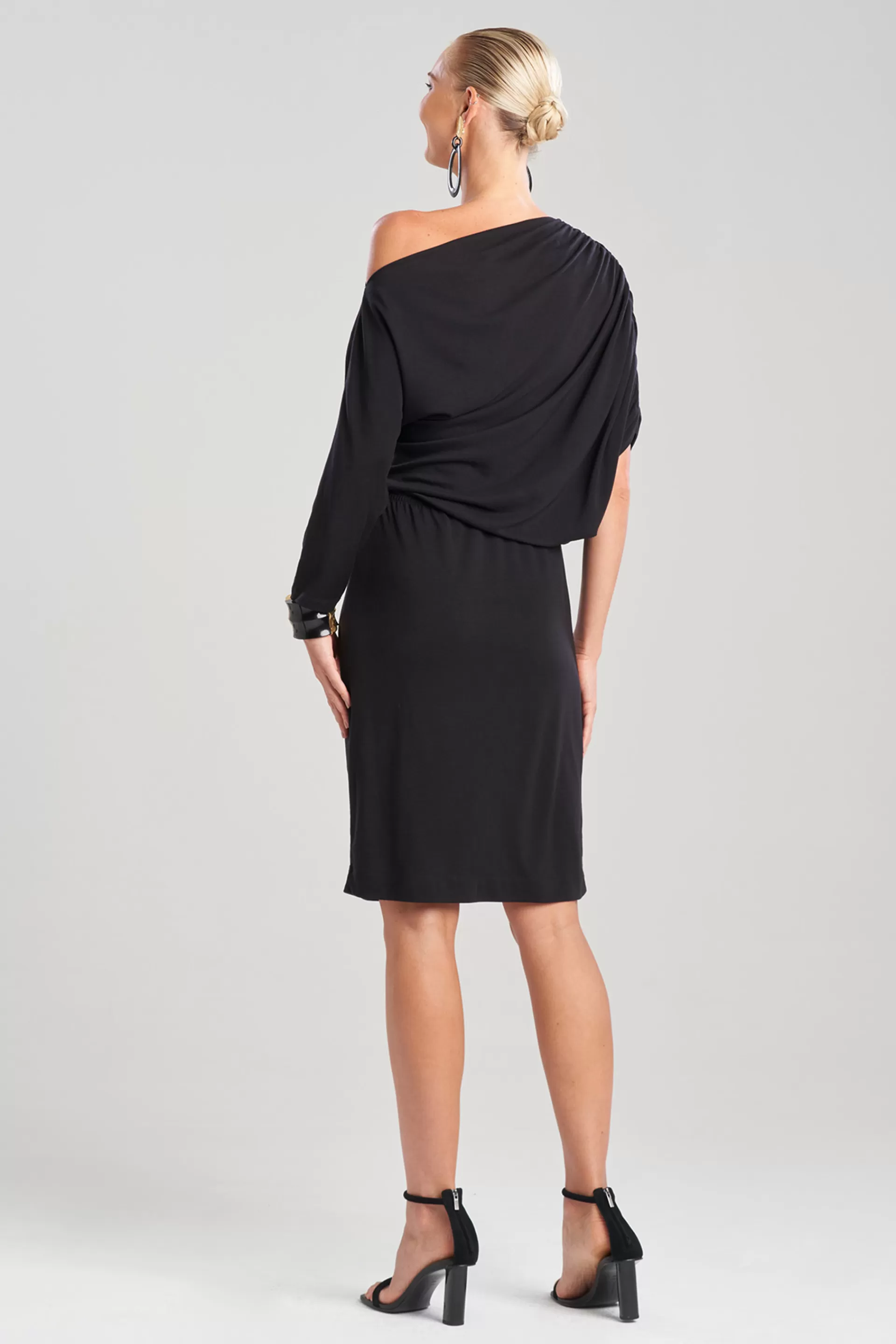 Natori Dresses<Tencel™ Asymmetrical Drape Dress Black