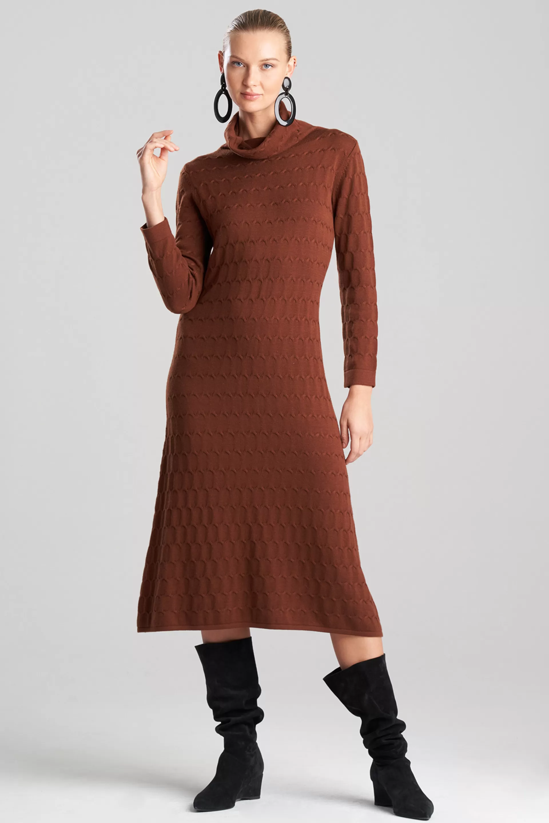 Natori Dresses | Knitwear<Textured Mandalay Turtleneck Dress