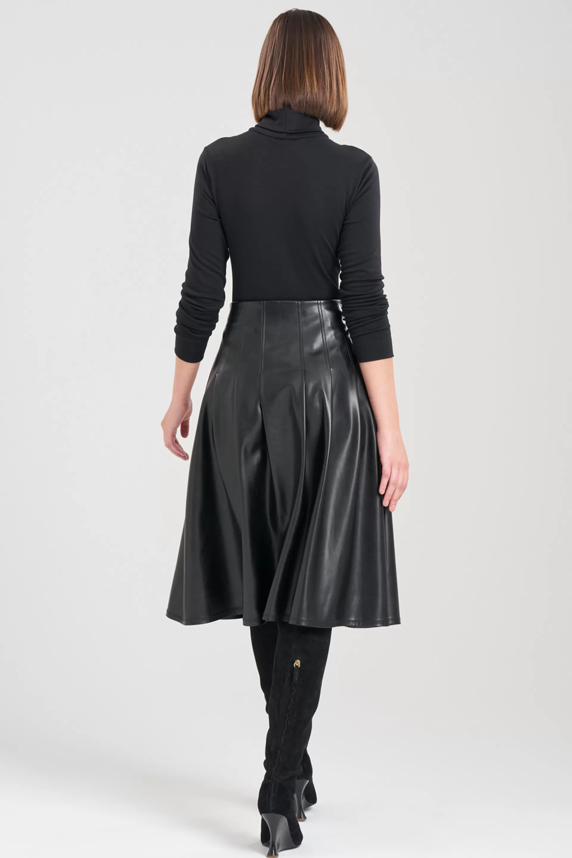 Natori Essentials | Plus Sizes<Vegan Luxe Lambskin A-line Pleated Skirt