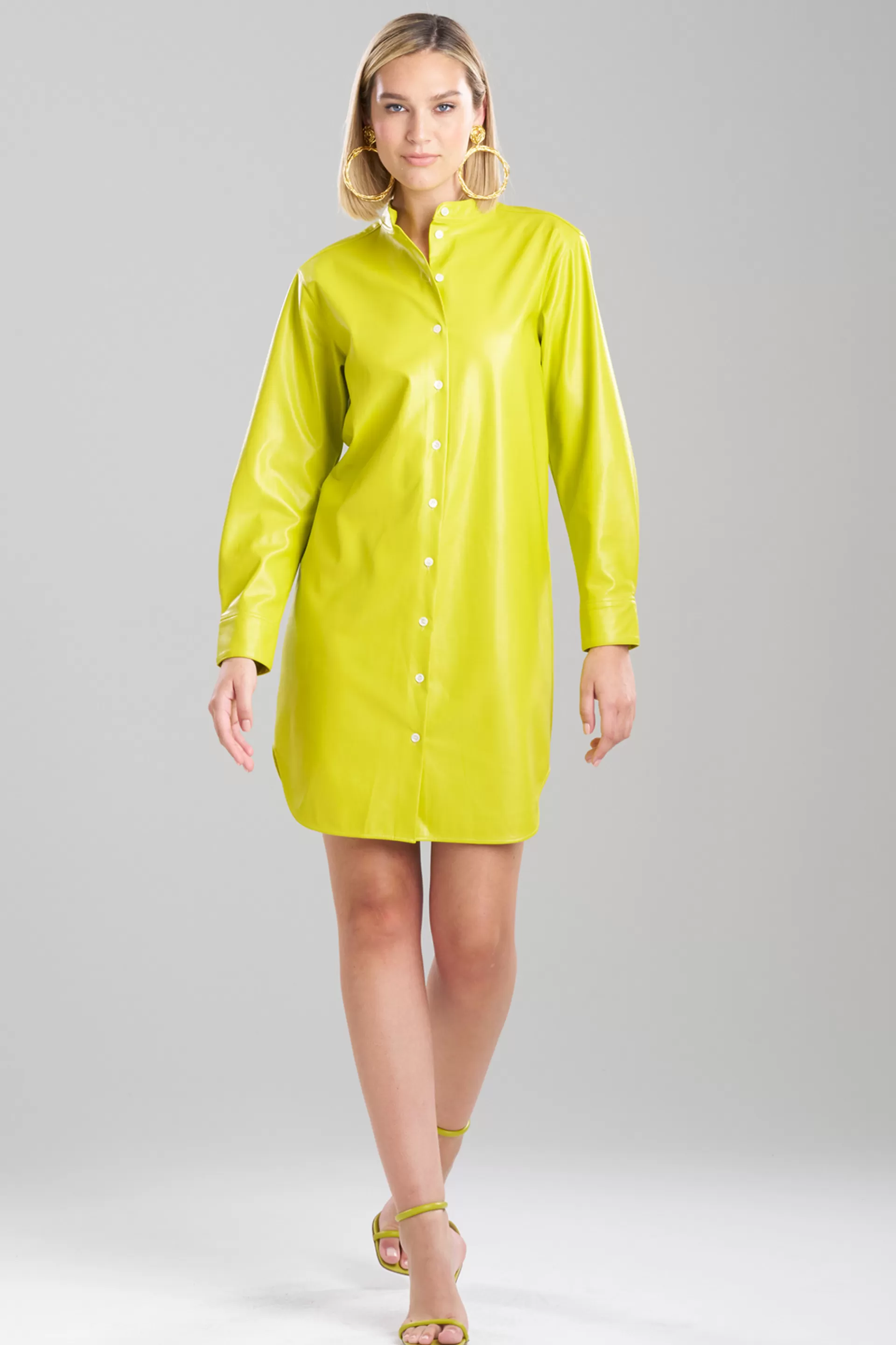 Natori Dresses<Vegan Luxe Lambskin Dress Chartreuse