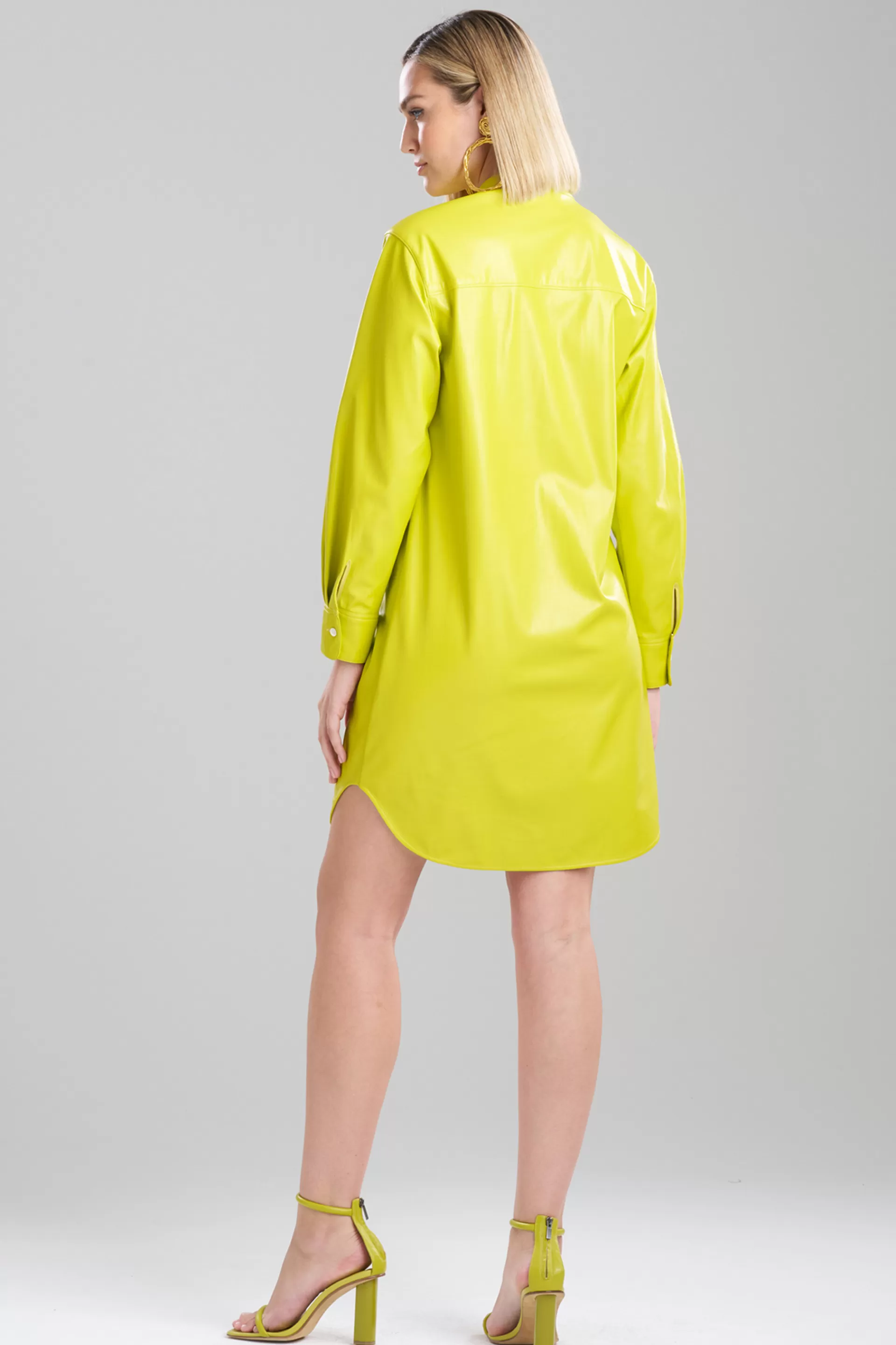 Natori Dresses<Vegan Luxe Lambskin Dress Chartreuse